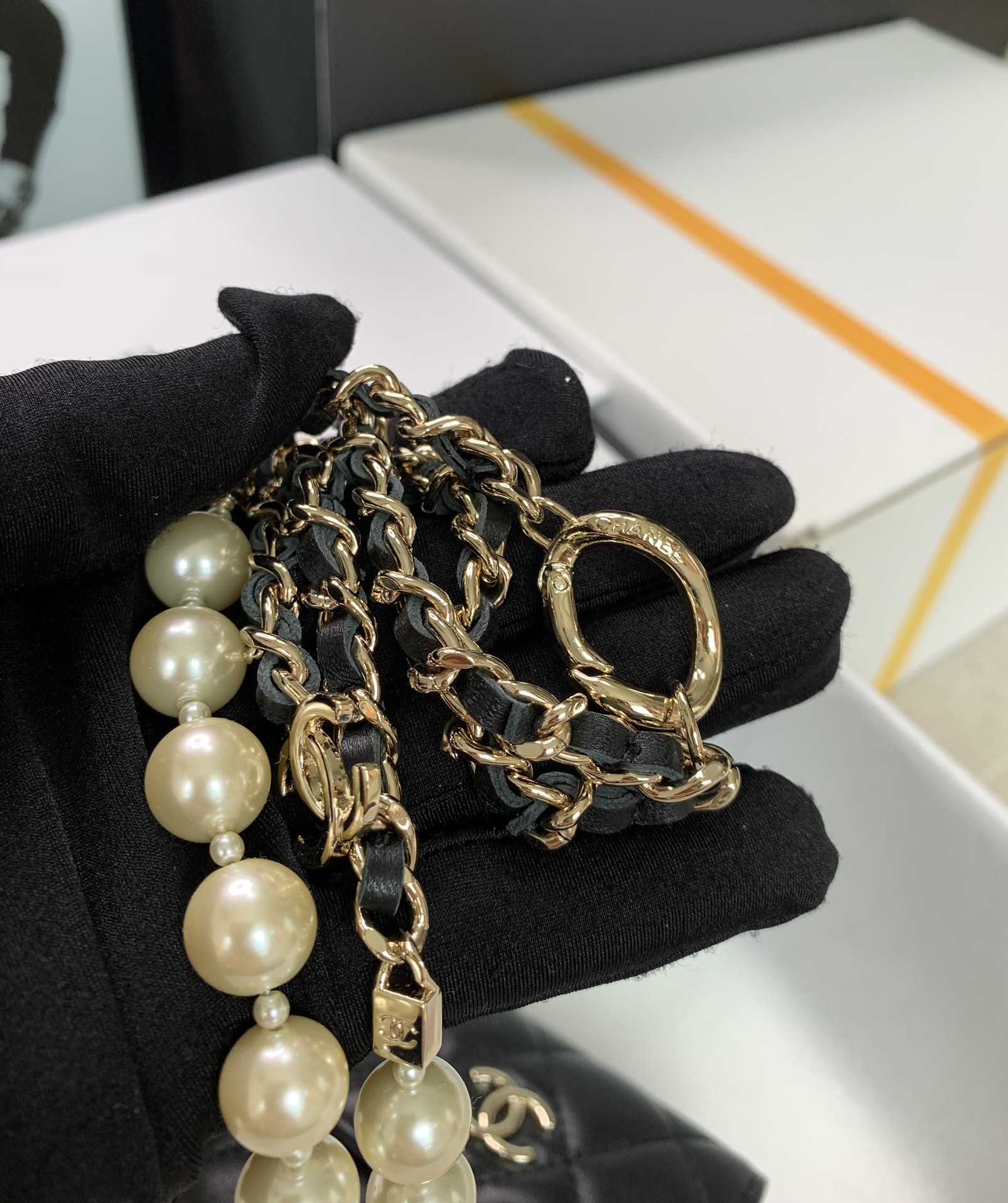 Ch@nel 2022SS Pearl Chain Waist Bag