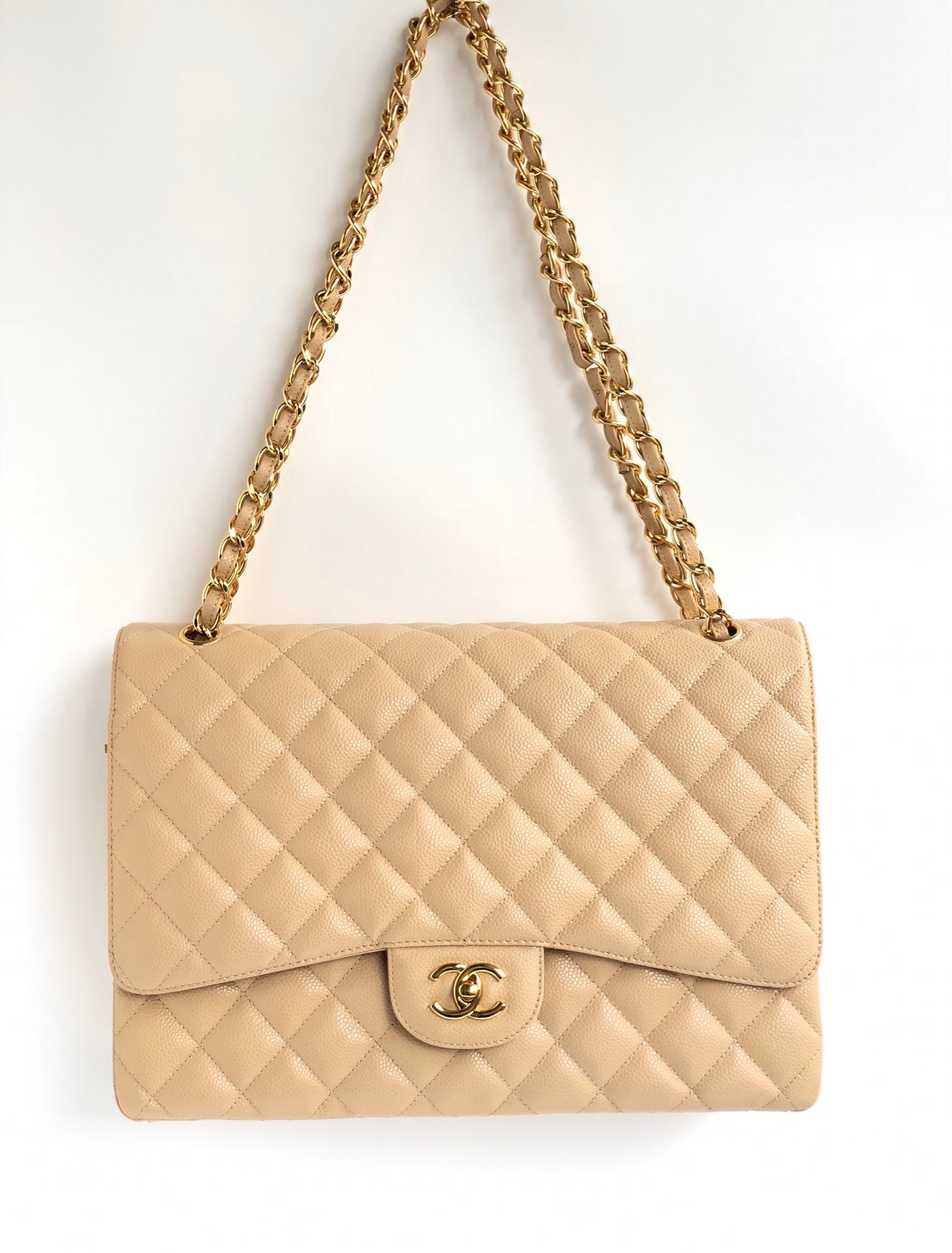 Ch@nel Flap Bag-Caviar Leather-Maxi-33CM