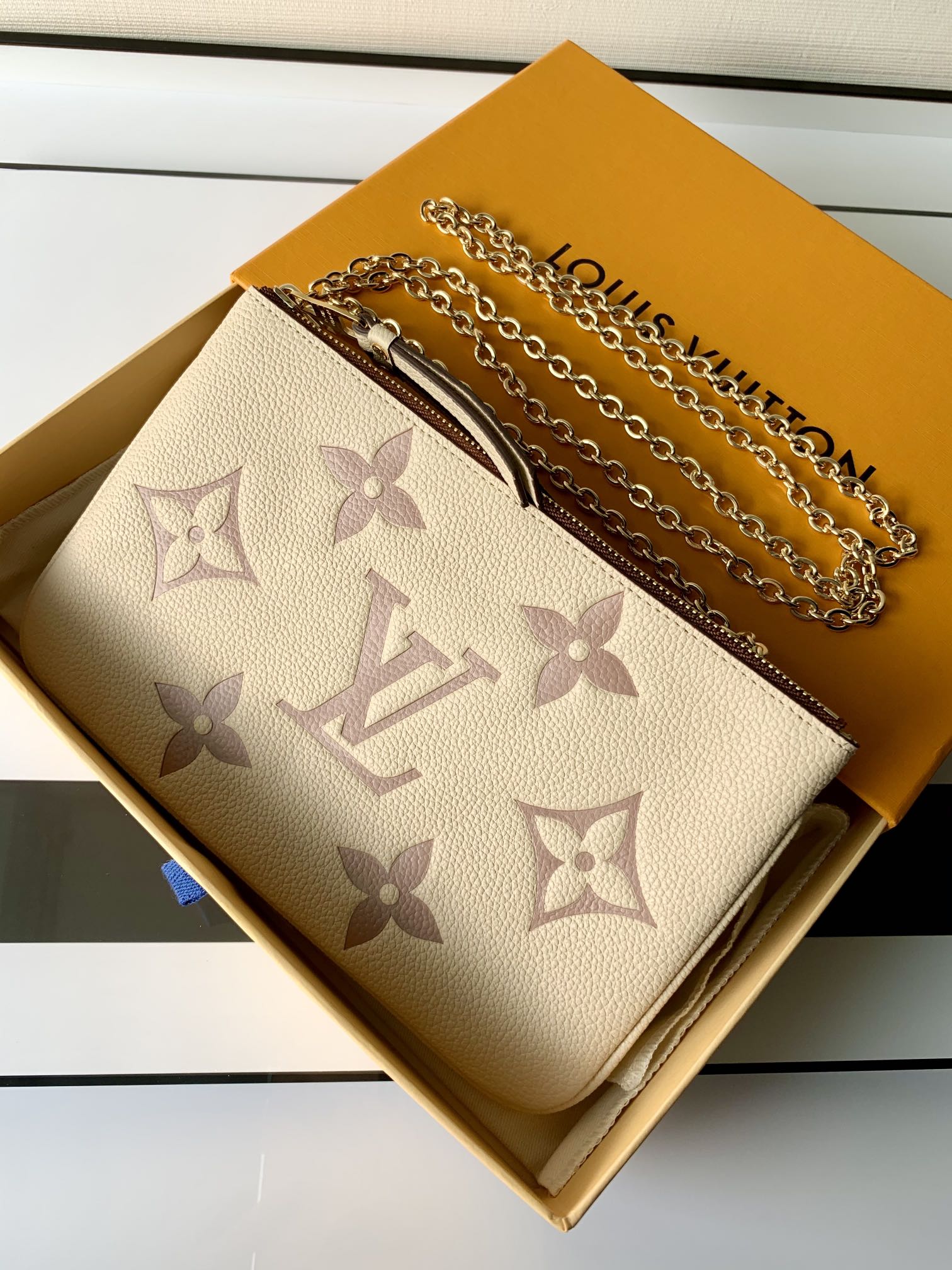 l0*is V*t0n m80084 pochette double zip bag -20*12.5*3cm