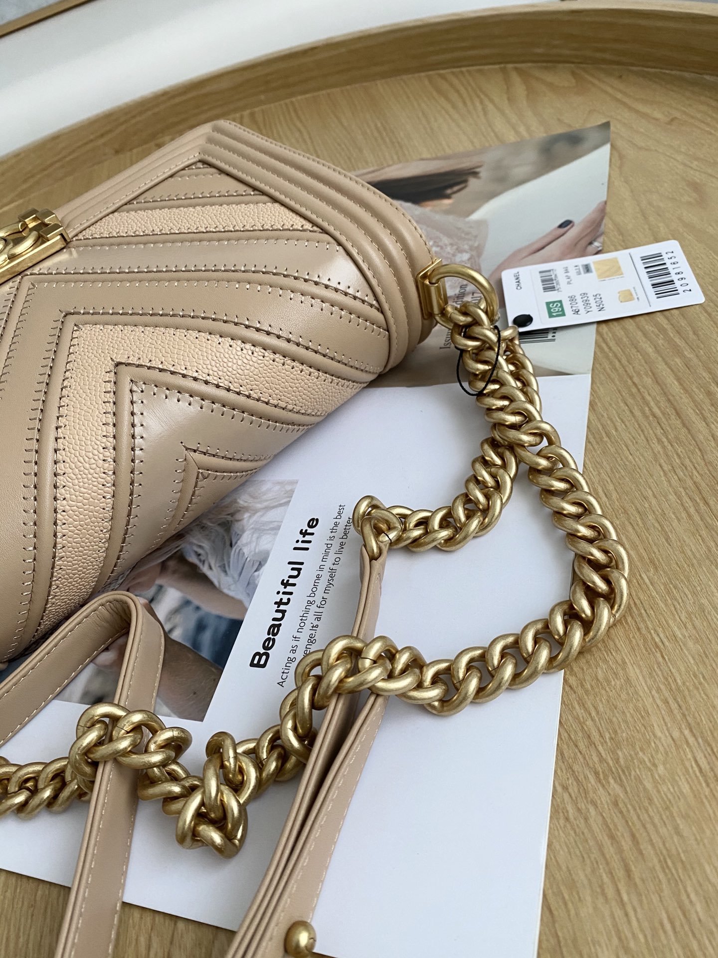 Ch@nel Boy Bag-Caviar-25*16*9CM