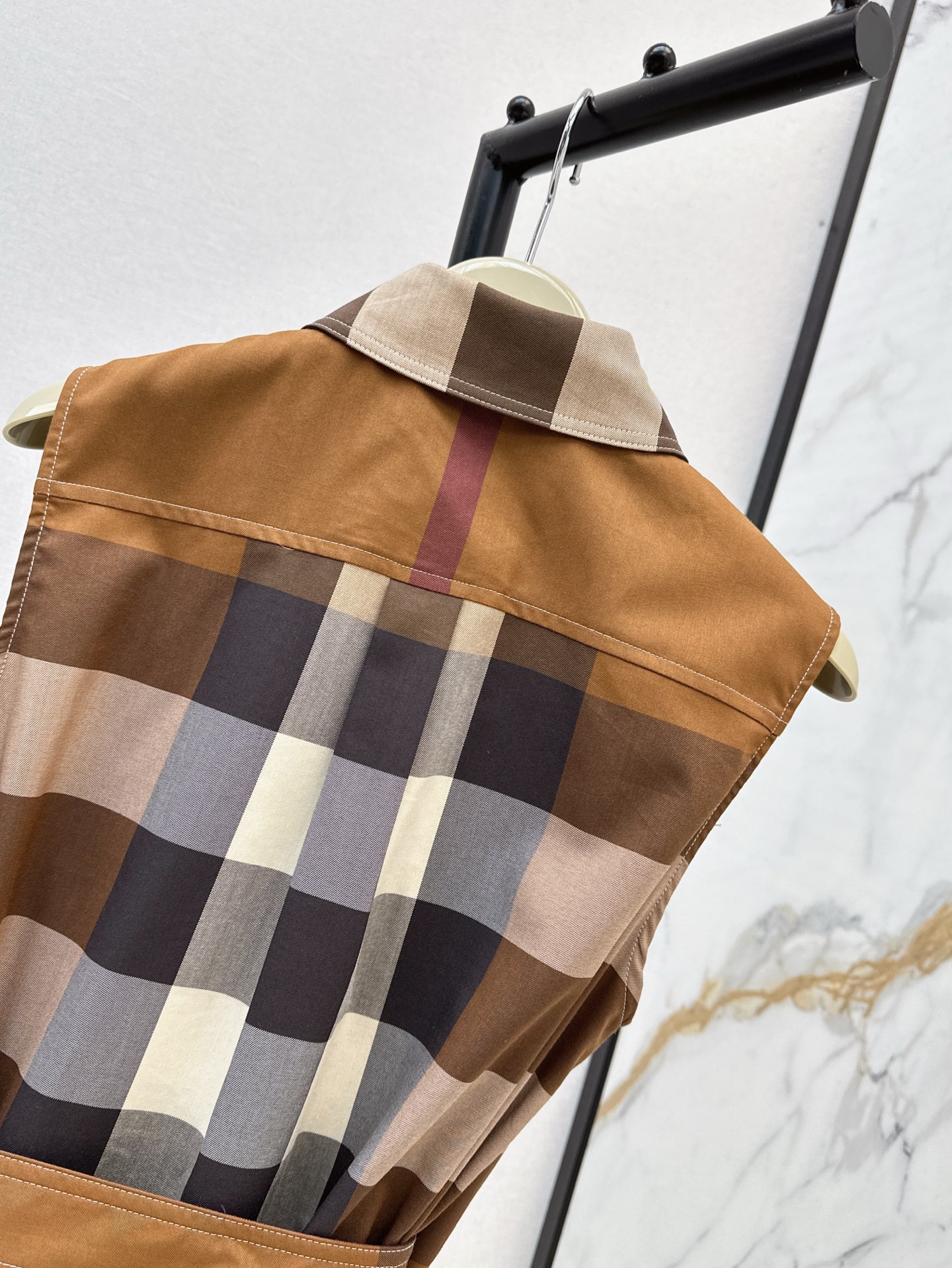 Bur 25SS Classic Checkered Shirt Dress