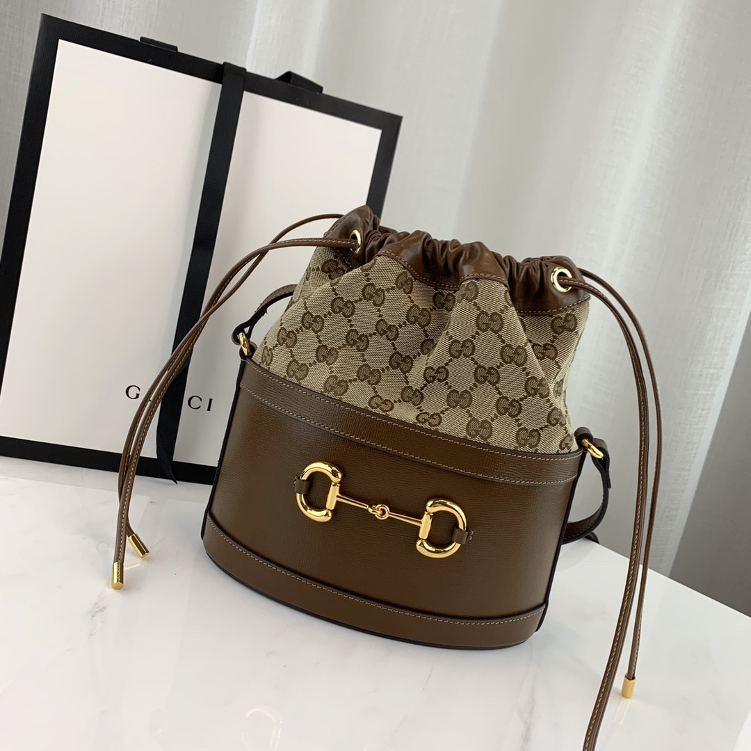 G*u*i 1955 horsebit bucket bag-22*25*12cm