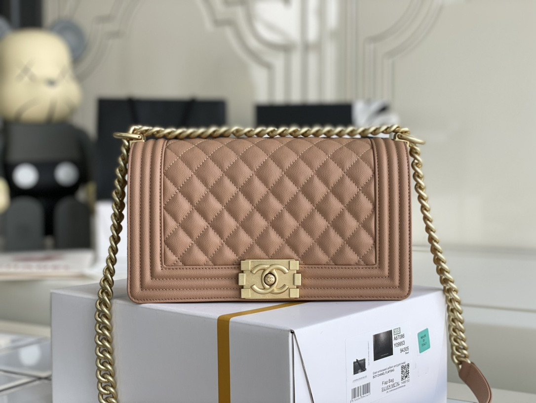 Ch@nel Boy Bag-Caviar-25CM