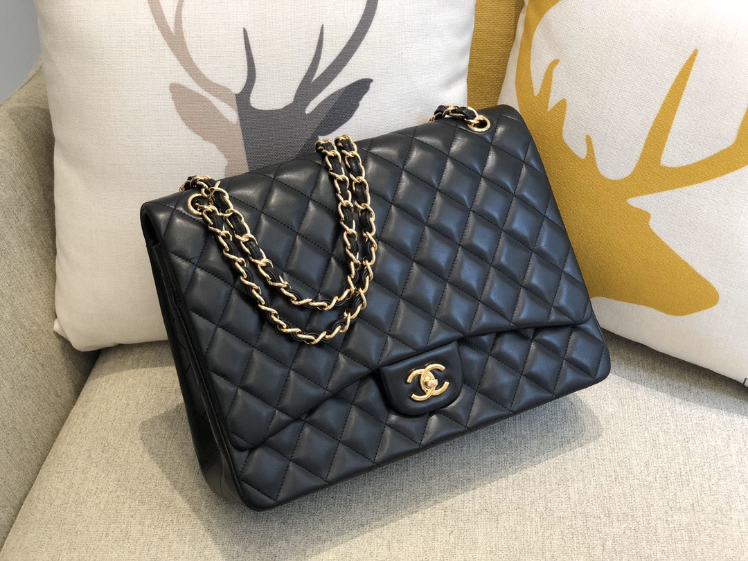 Ch@nel Flap Bag-Lambskin Leather-Maxi-33CM