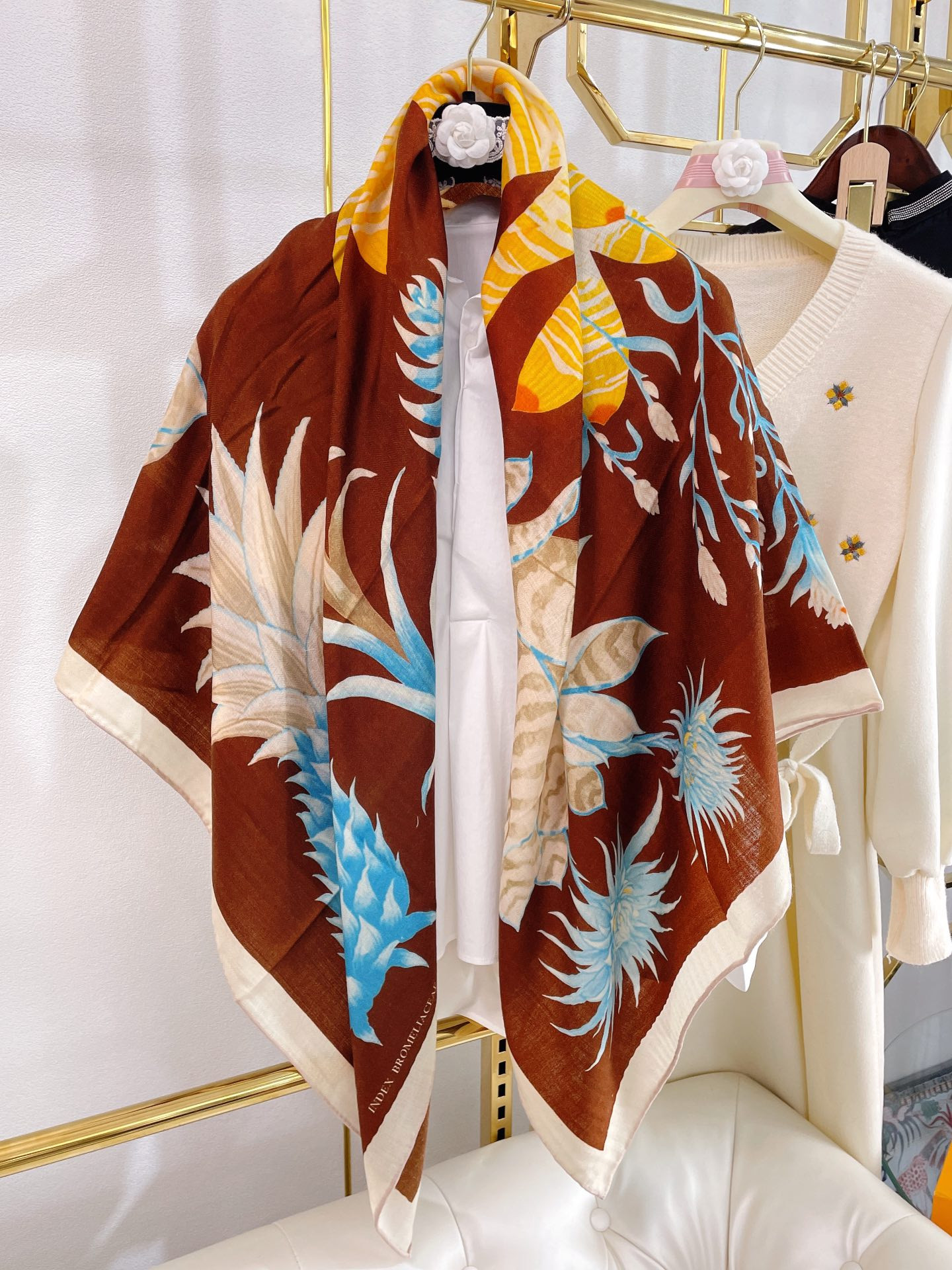 H**mes silk cashmere square scarf-140*140cm