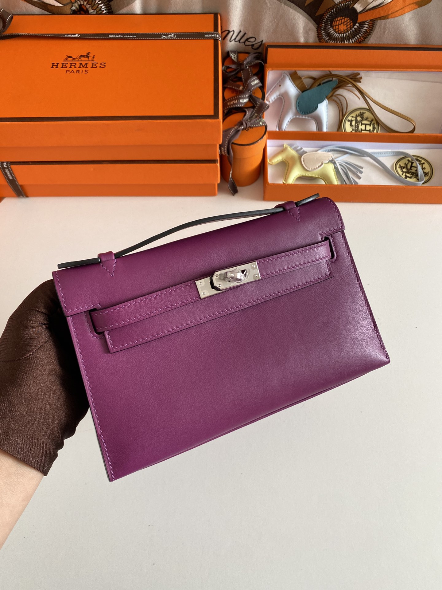 H**mes mini kelly pochette-swift -22cm