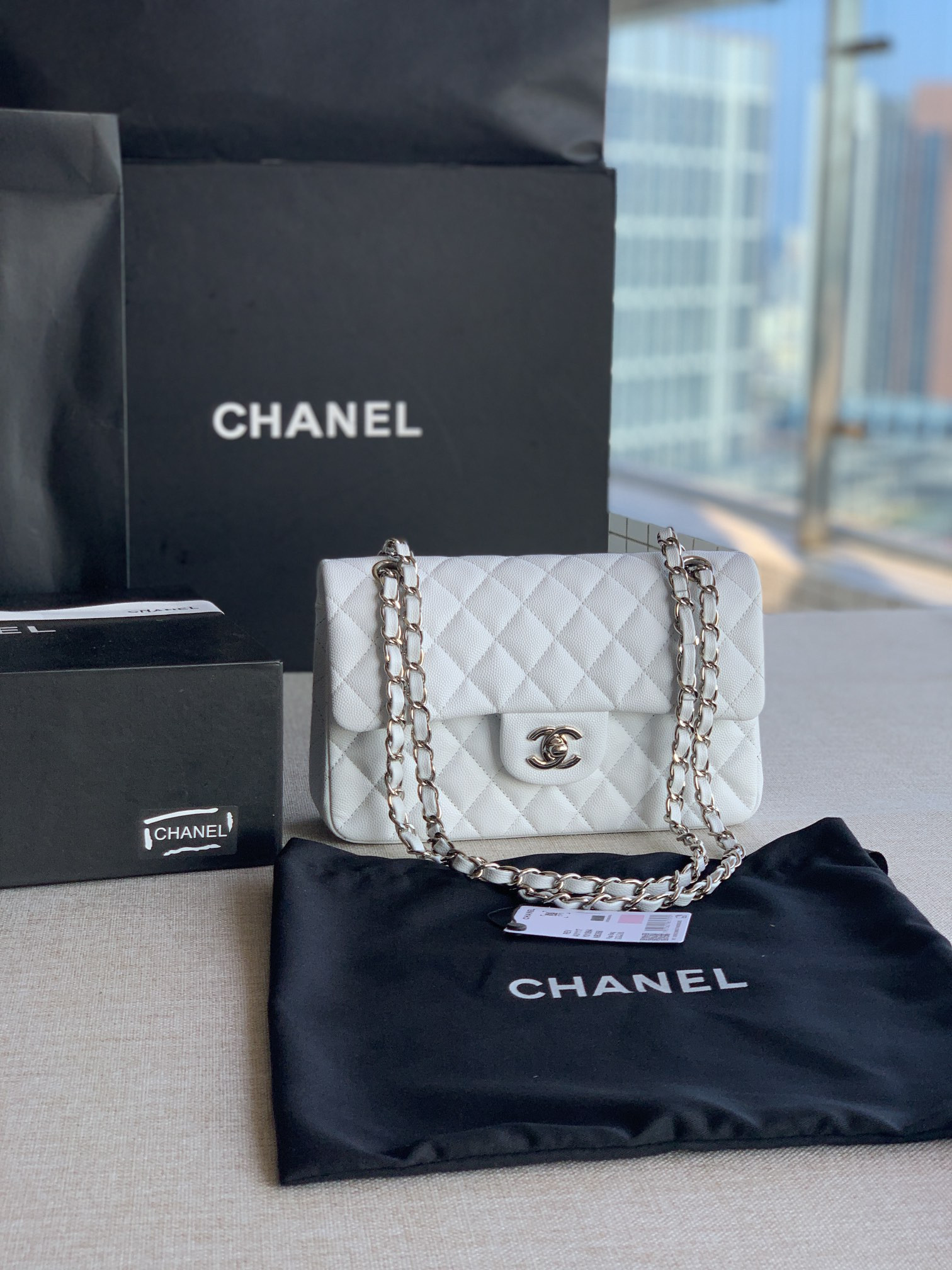 Ch@nel Flap Bag-Caviar-23CM