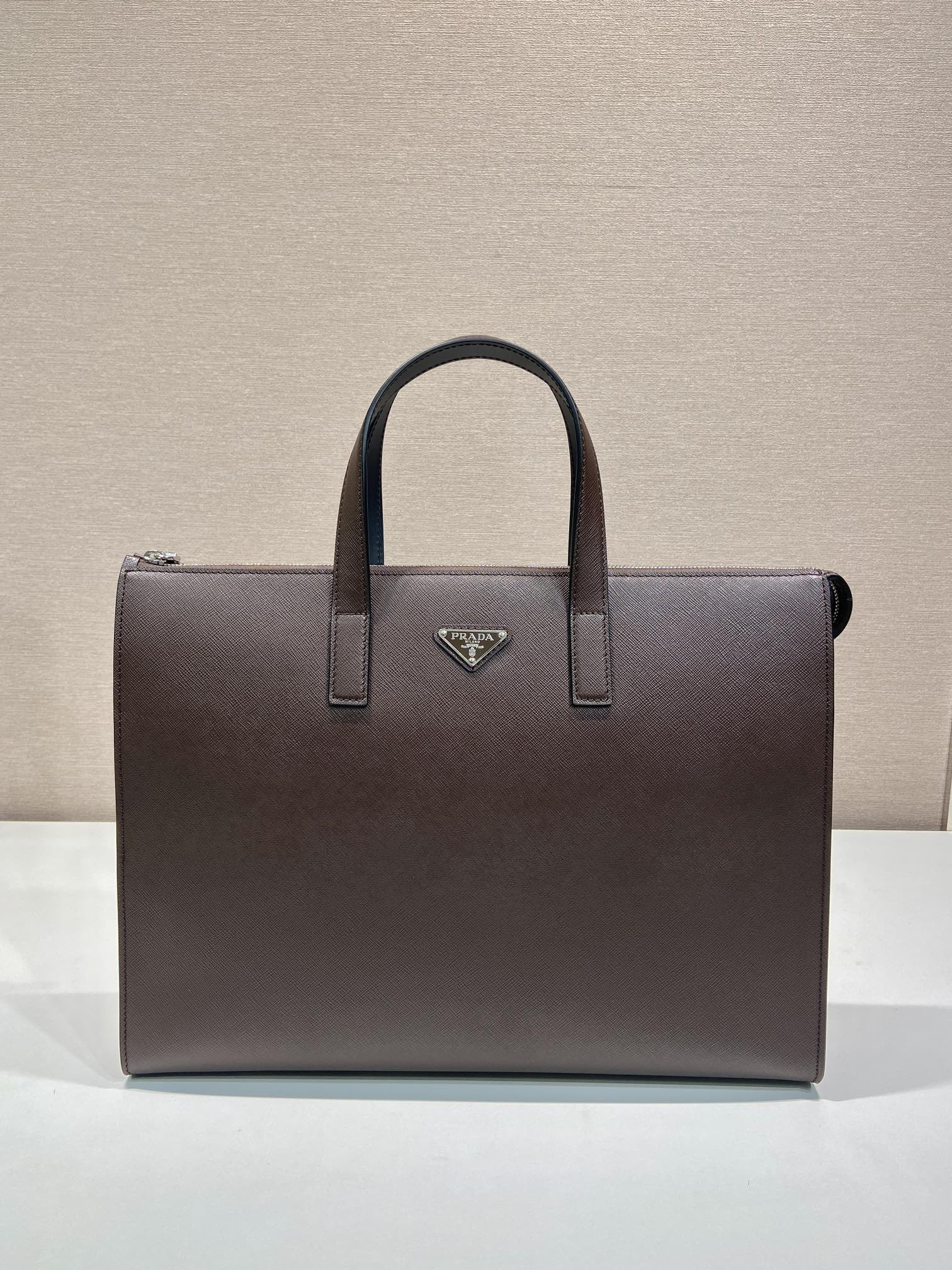 Pra*a 2vg039 saffiano leather tote bag-40*40*9cm