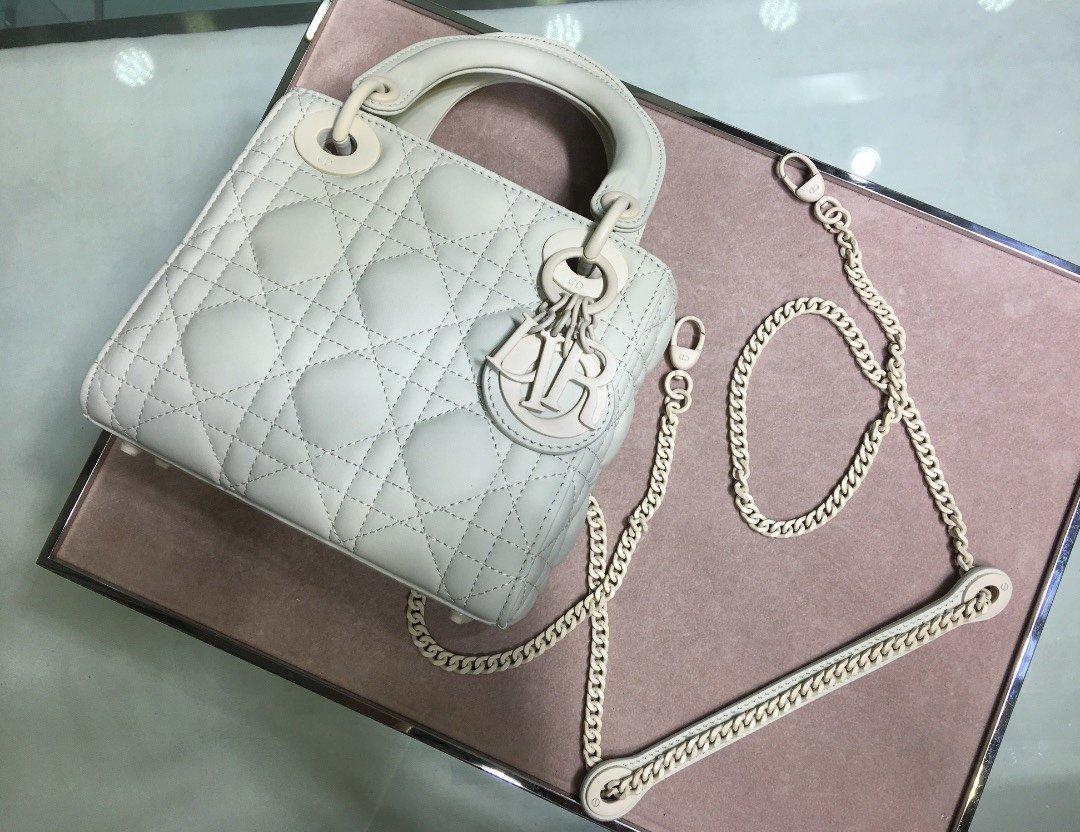 lady D*or with lambskin-17*15*8cm