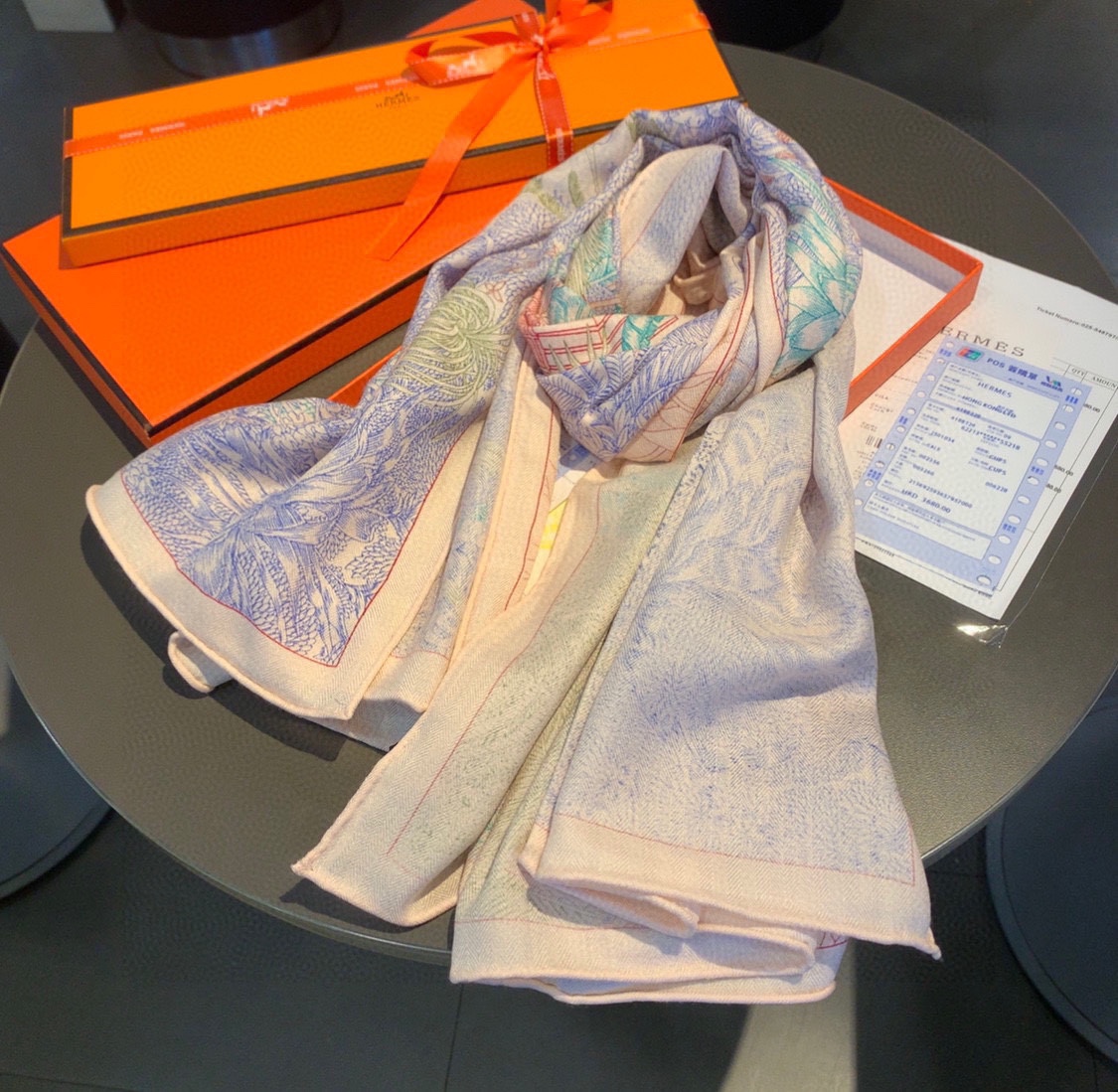 H**mes square towel-140*140cm