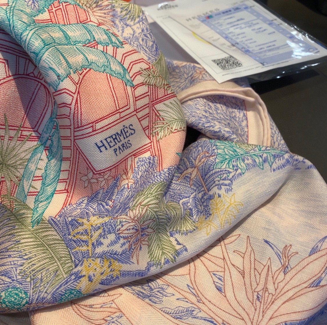 H**mes square towel-140*140cm