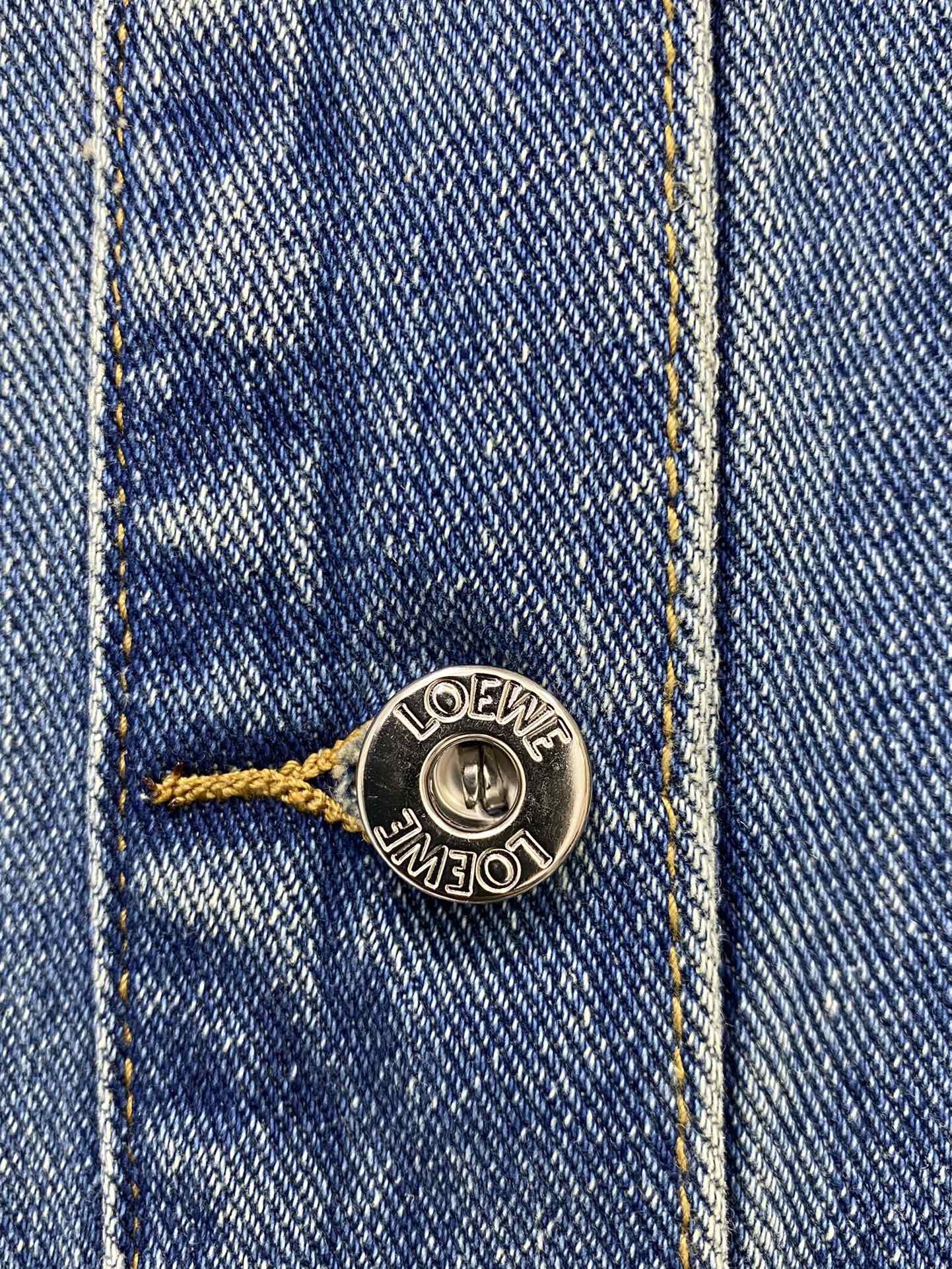 L0ew* anagram-debossed denim jacket