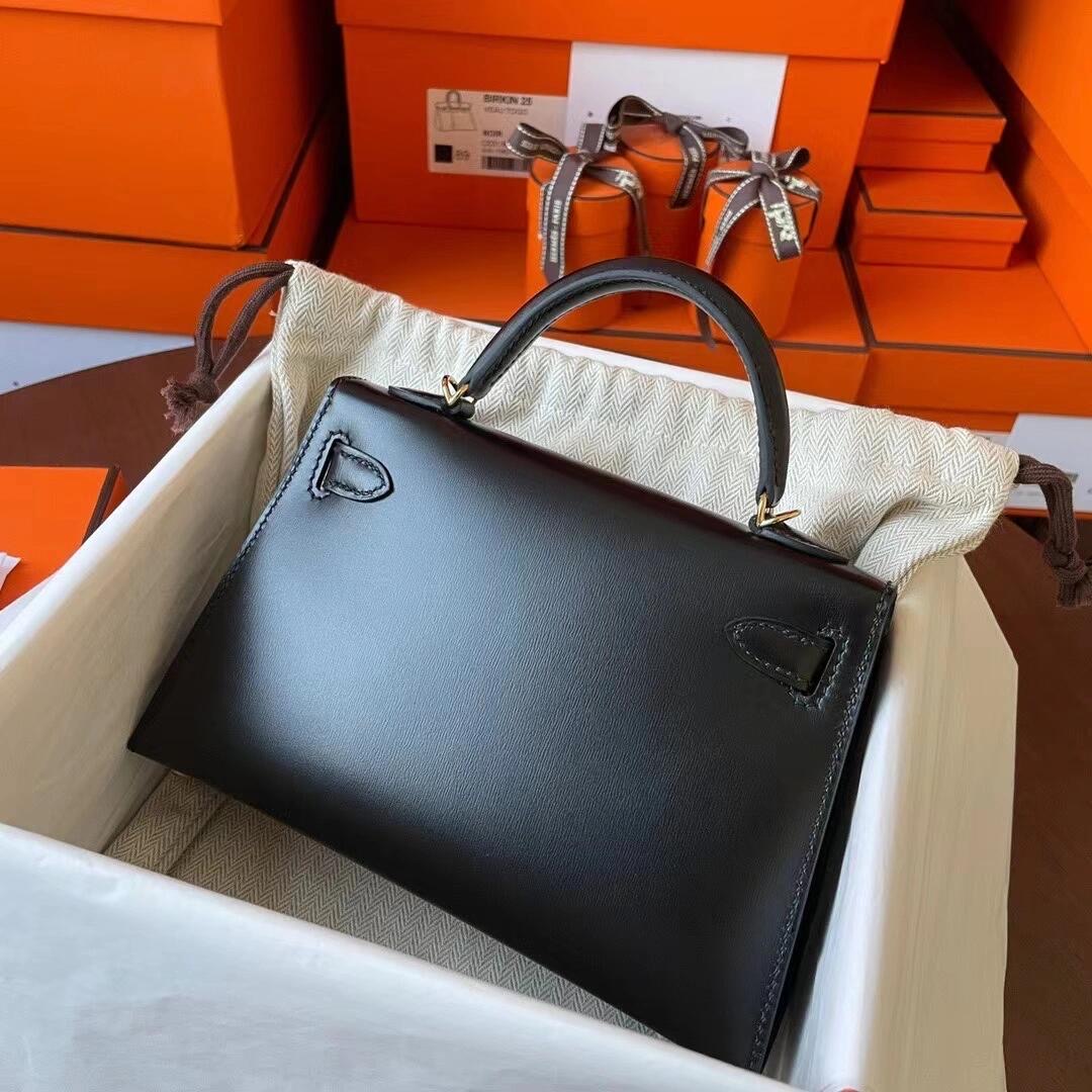 H**me5 mini kelly with box leather