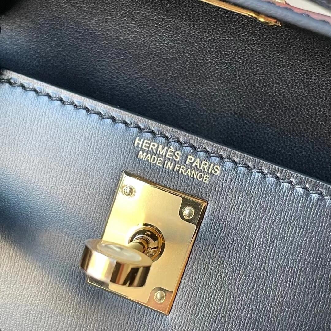 H**me5 mini kelly with box leather