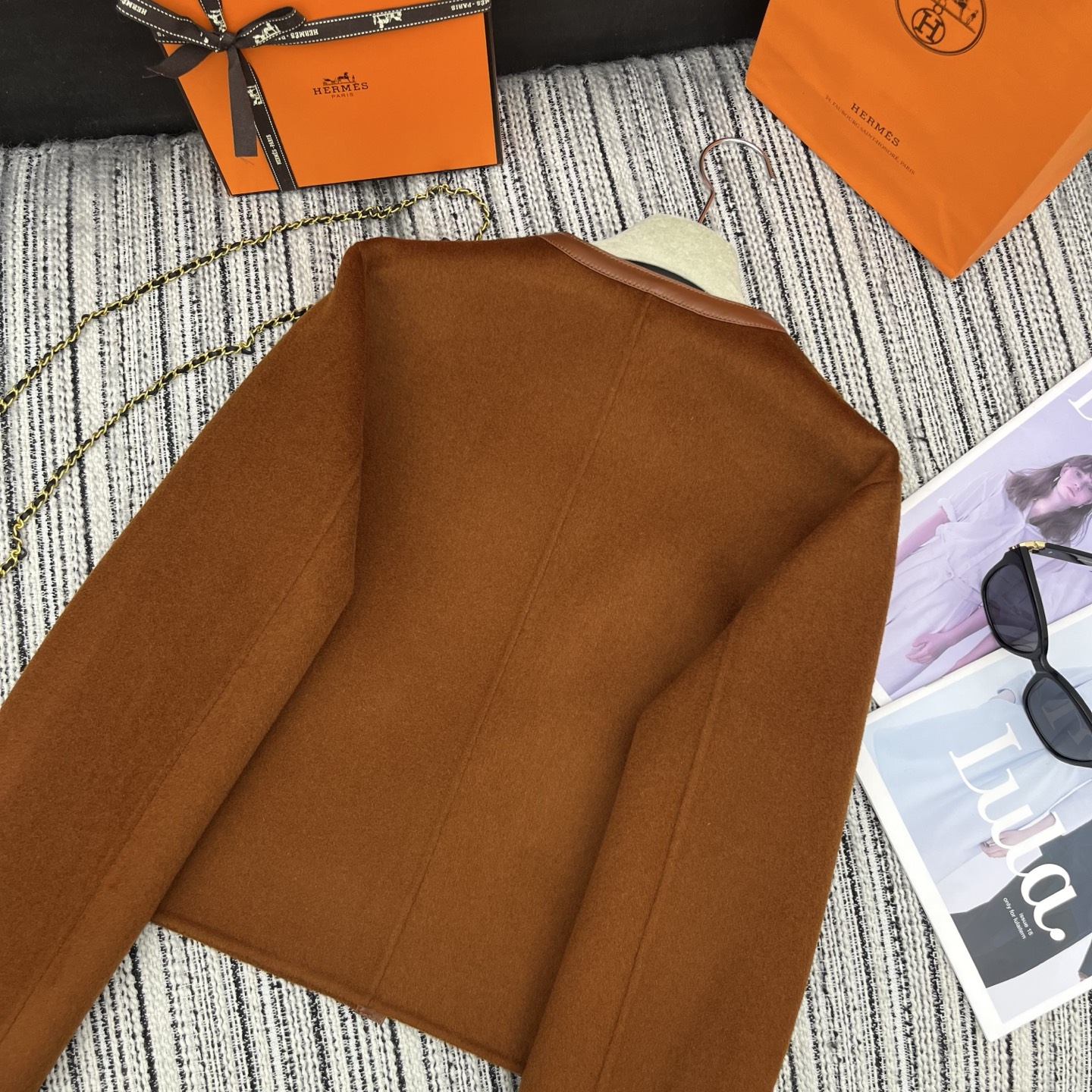 h**me5 double-Fa*ed wool and cashmere coat