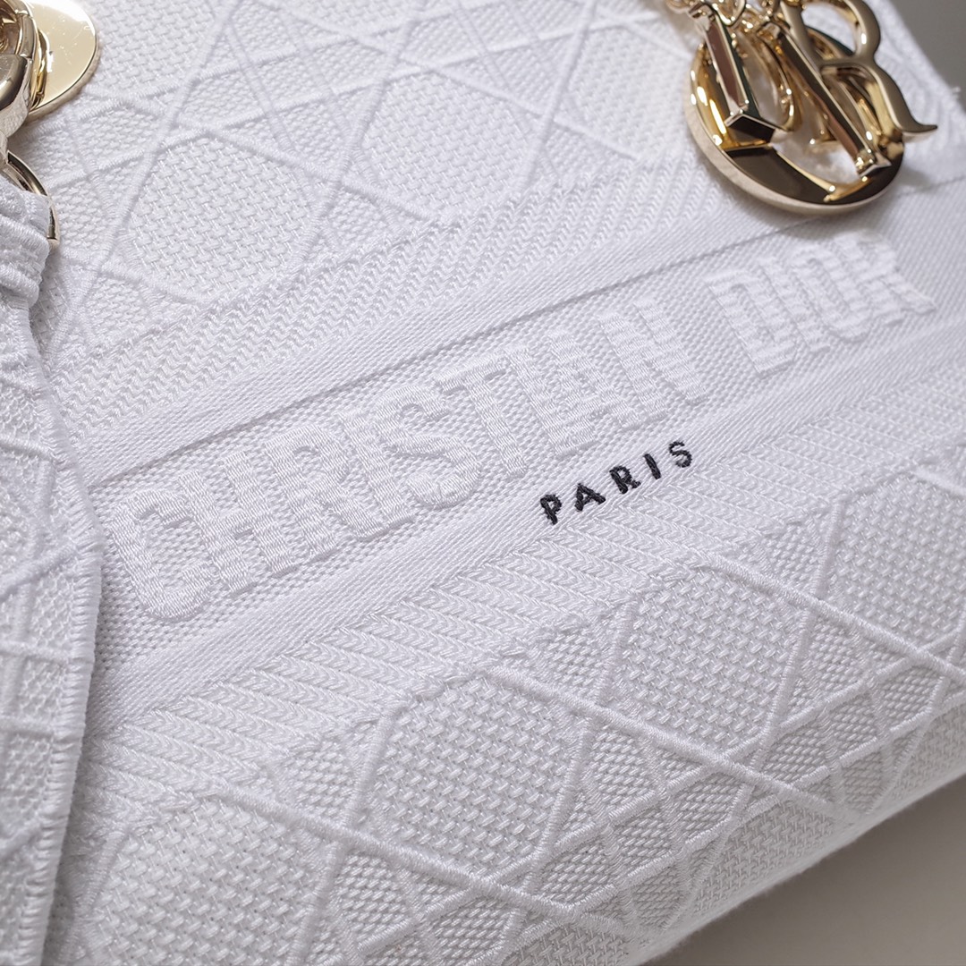 lady D*or handle bag with gold hardware-24cm