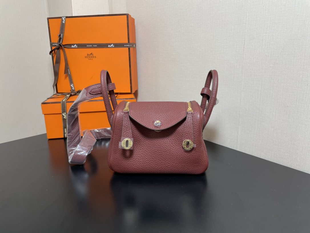 H**mes lindy 19-togo leather-19cm