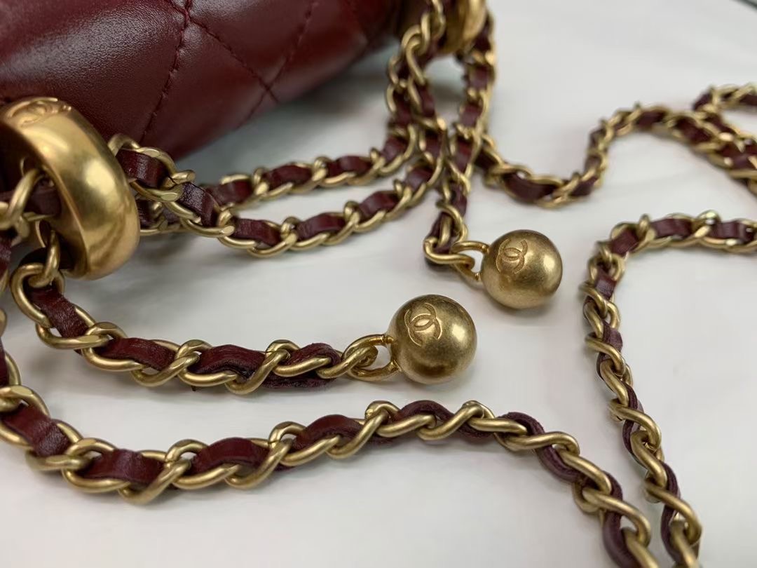 Ch@nel Quilted Pearl Crush Clutch With Chain Bag-12*9*2CM