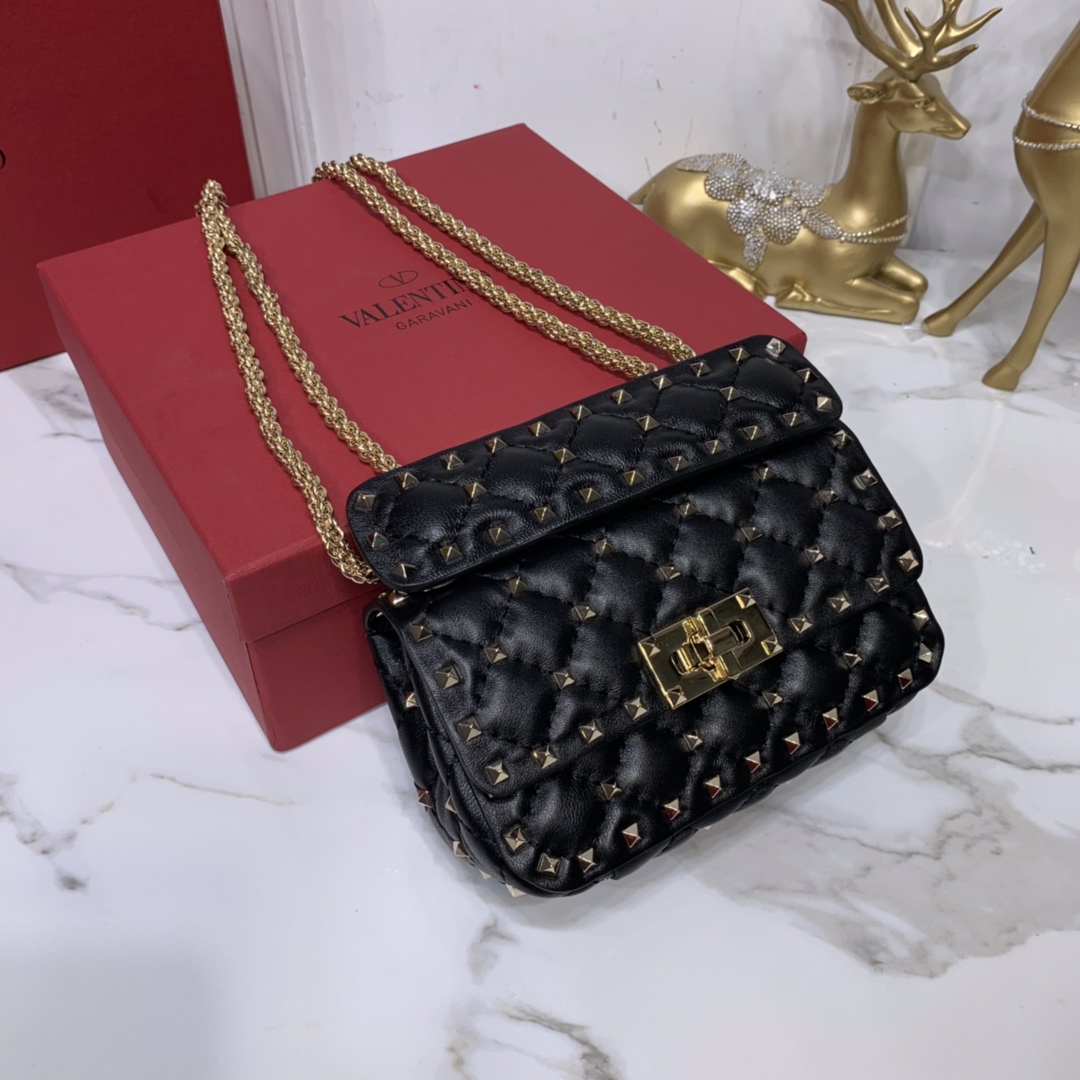 Va1e*ntin0 garavani rockstud spike bag-17x10x5.5cm