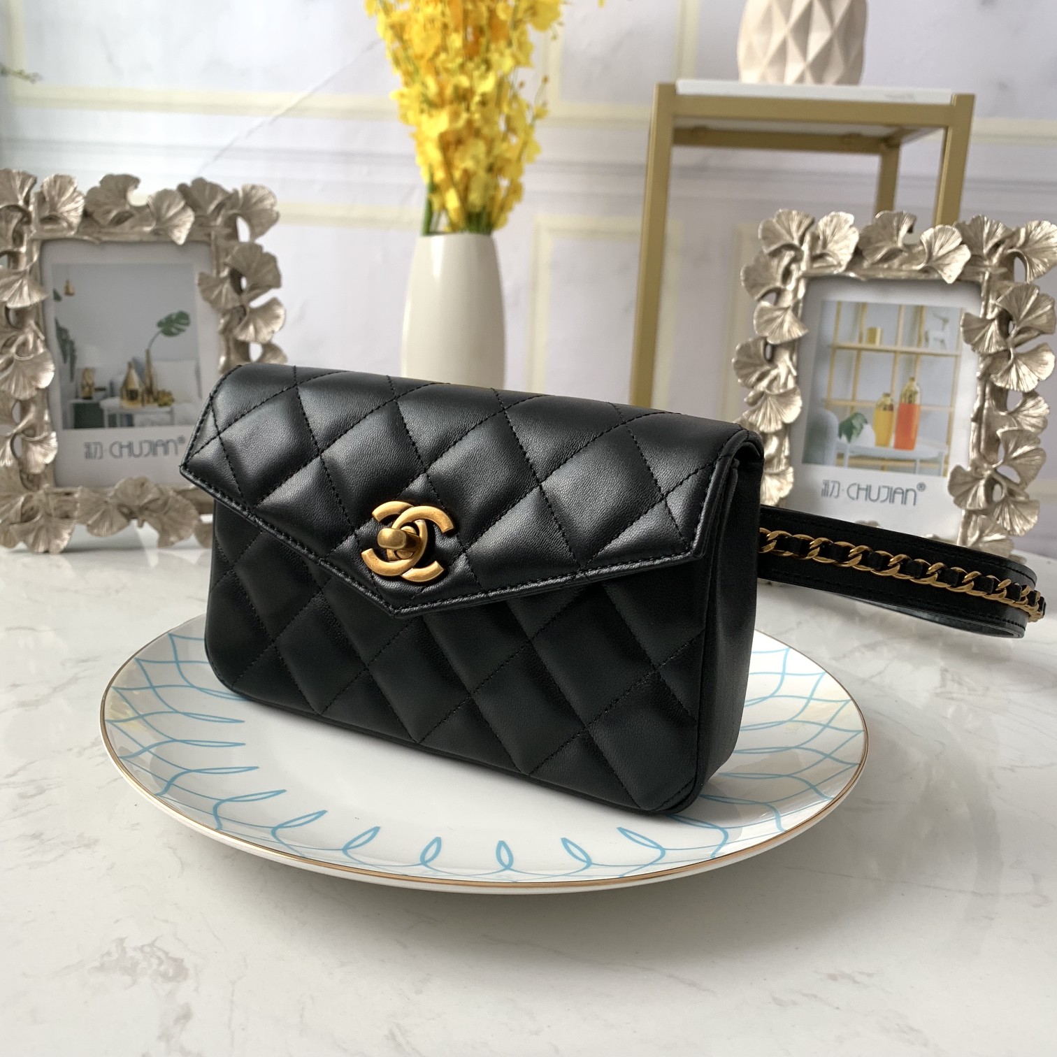 Ch@nel Waist Bag-18*3.5*12CM