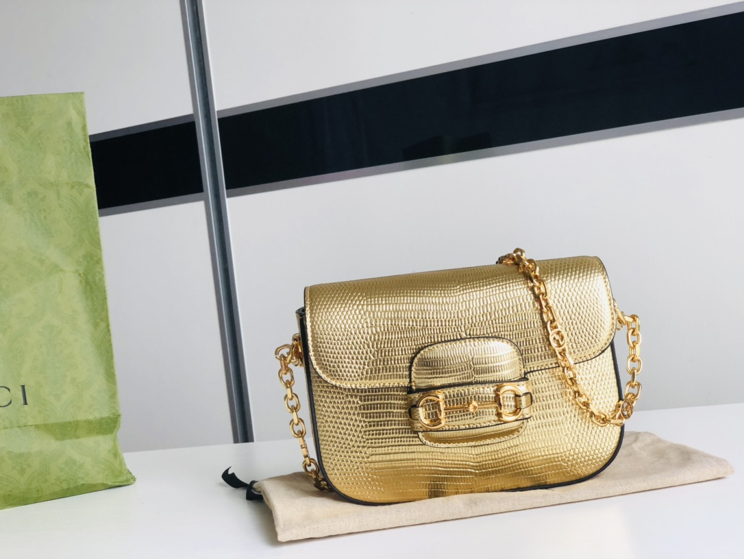 G*u*i 1955 horsebit shoulder bag-20.6*14.4*5.1cm