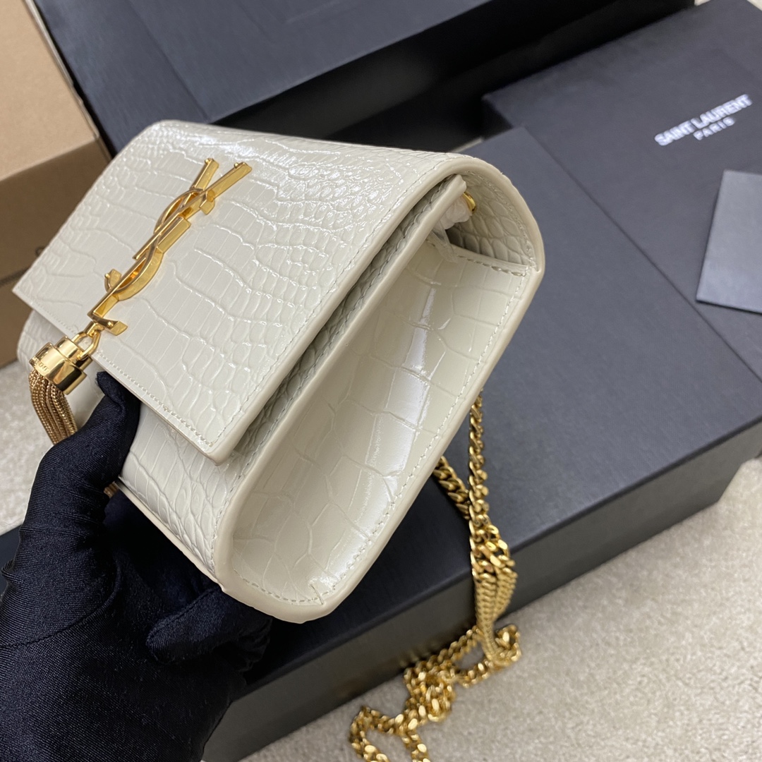 Y*L kate with tassle in crocodile-20x13.5x5.5ccm