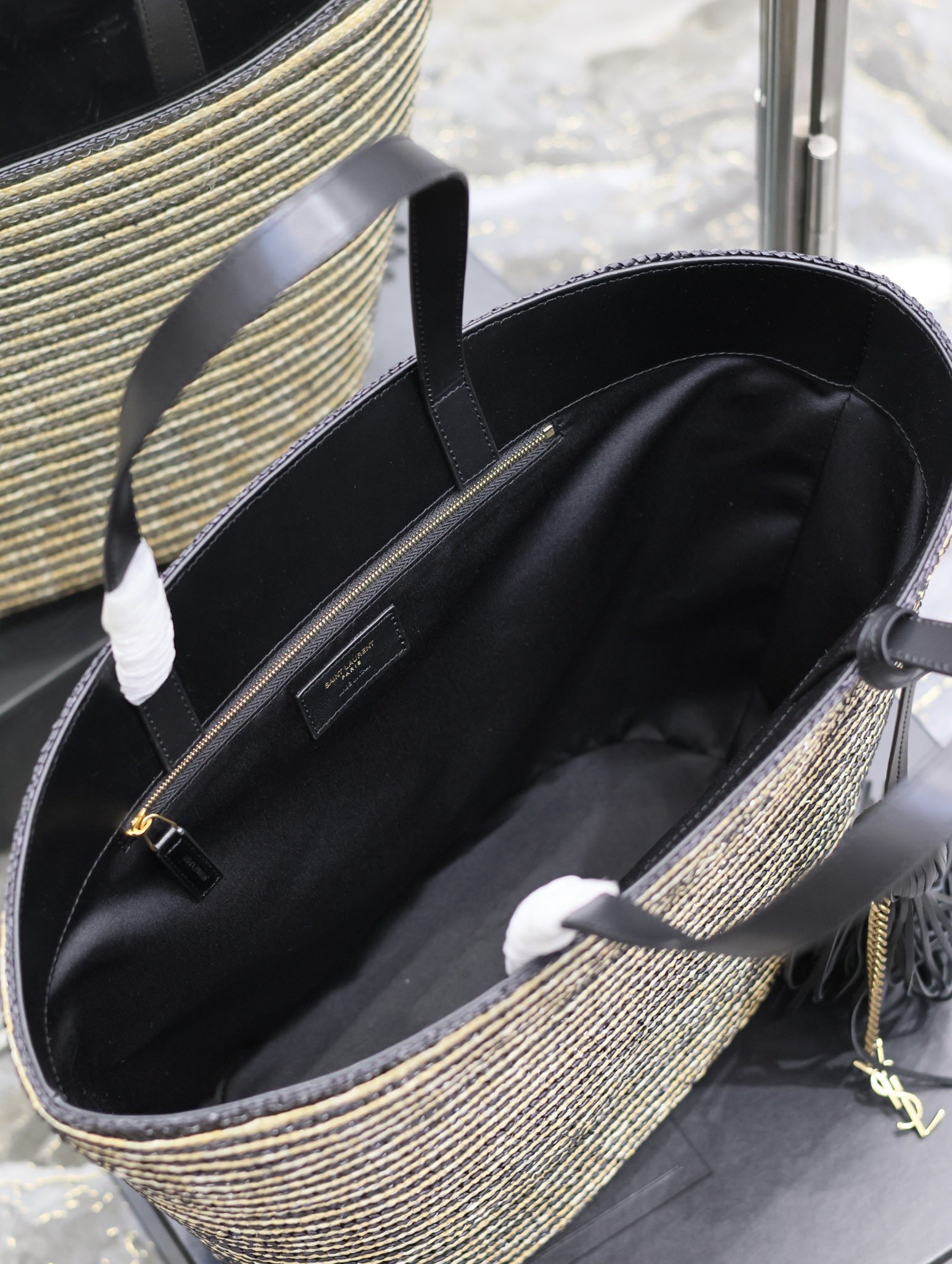 Y*L raffia rattan bag-30×28×15cm