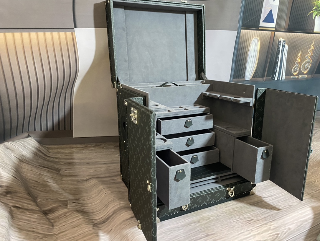 l0*is v*t0n cusT0m order small wine box (black flower + grey)-46*37*50cm