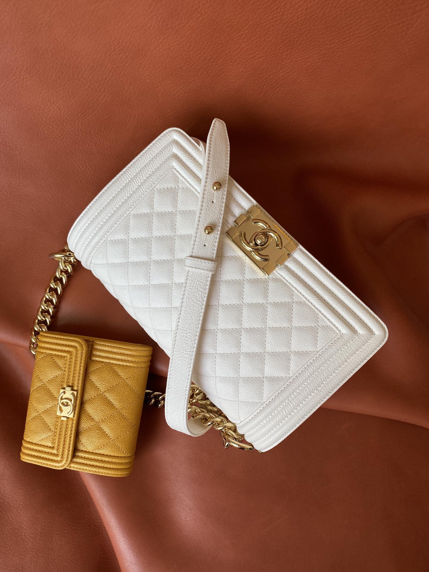 Ch@nel Boy Bag-Caviar-25CM