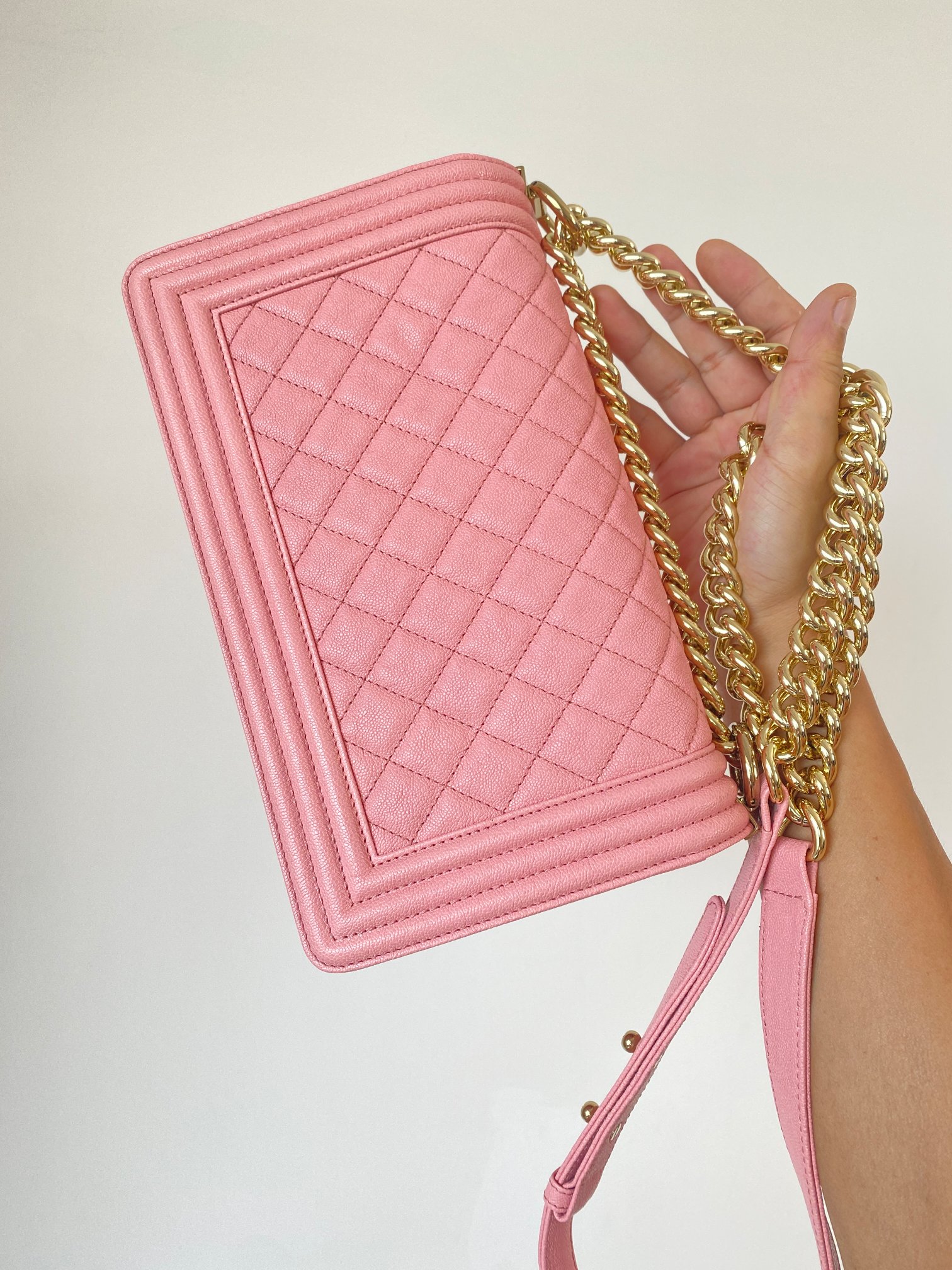 Ch@nel Boy Bag-Caviar-25CM