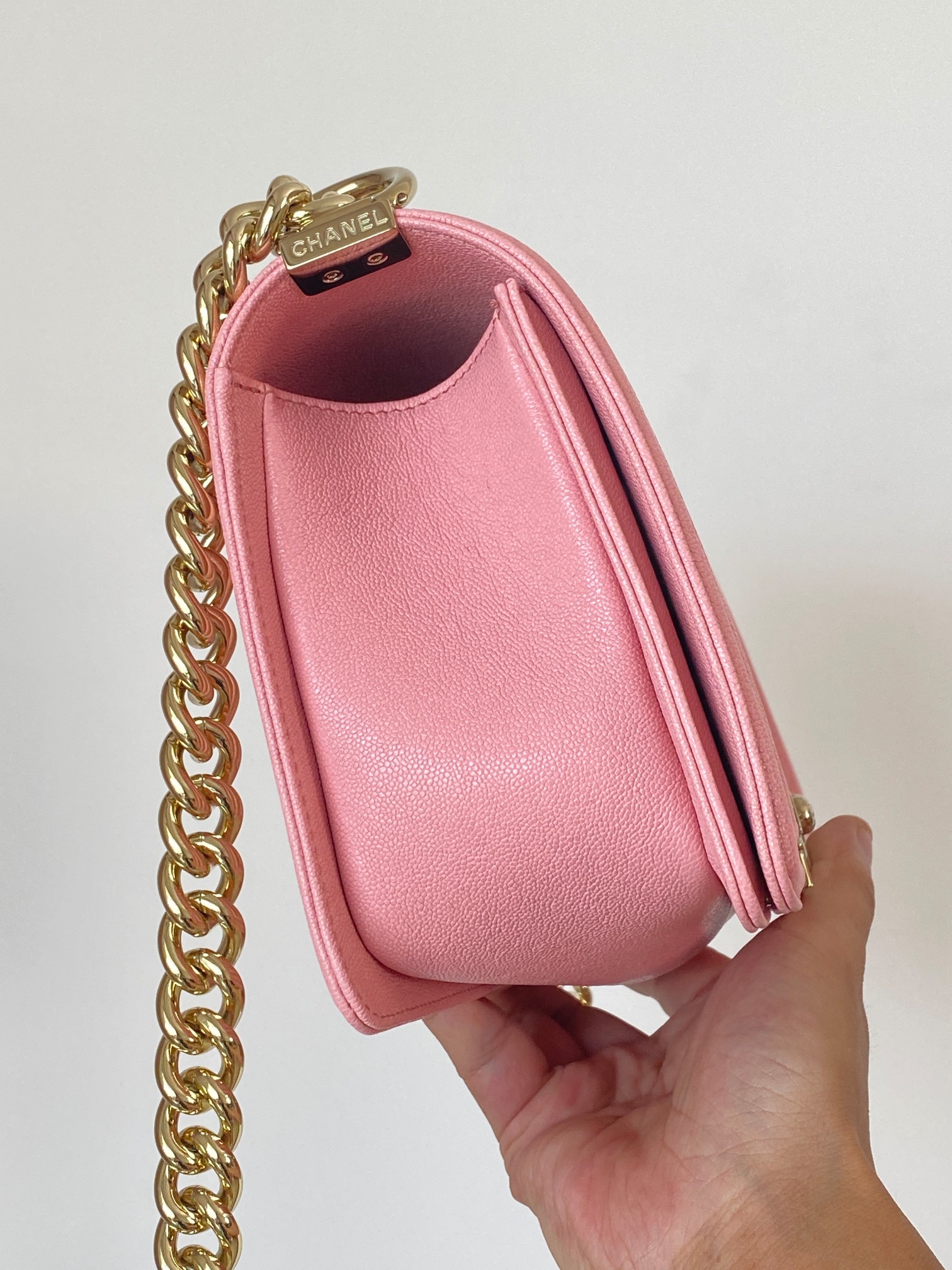 Ch@nel Boy Bag-Caviar-25CM