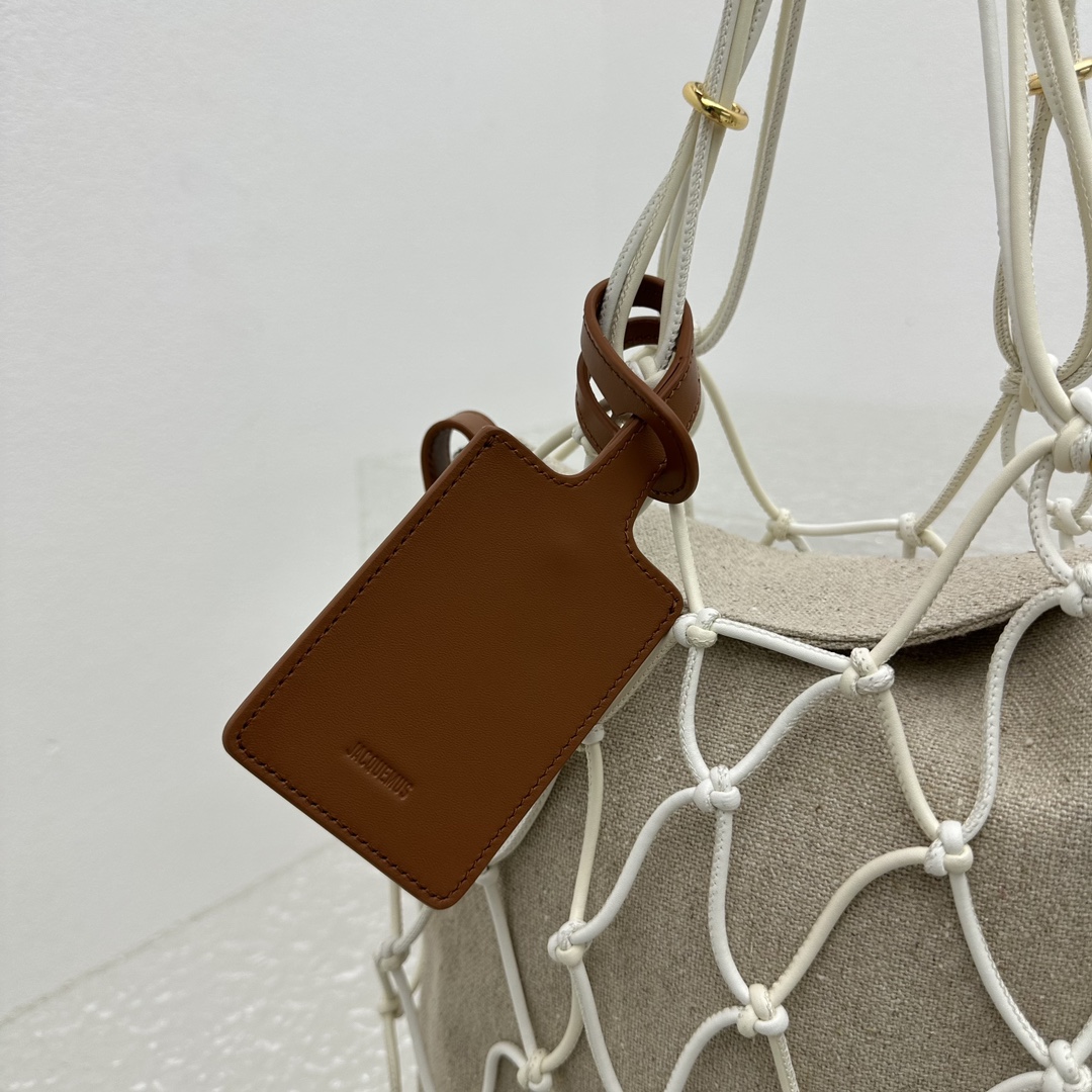 Ja*qvemvs mesh beach tote bag-23*42*11.5cm