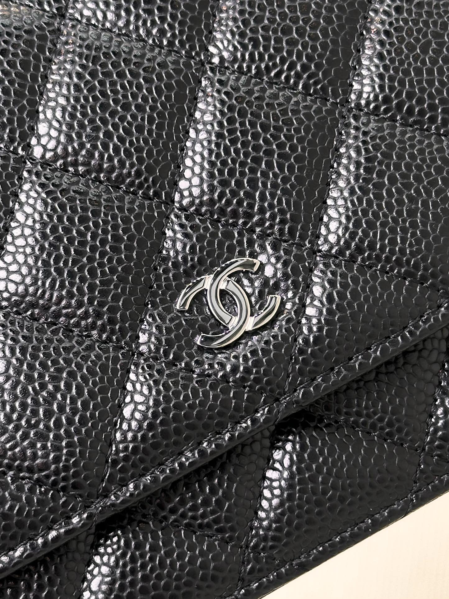 Ch@nel Wallet On Chain-Silver Hardware-19*12*3.5CM