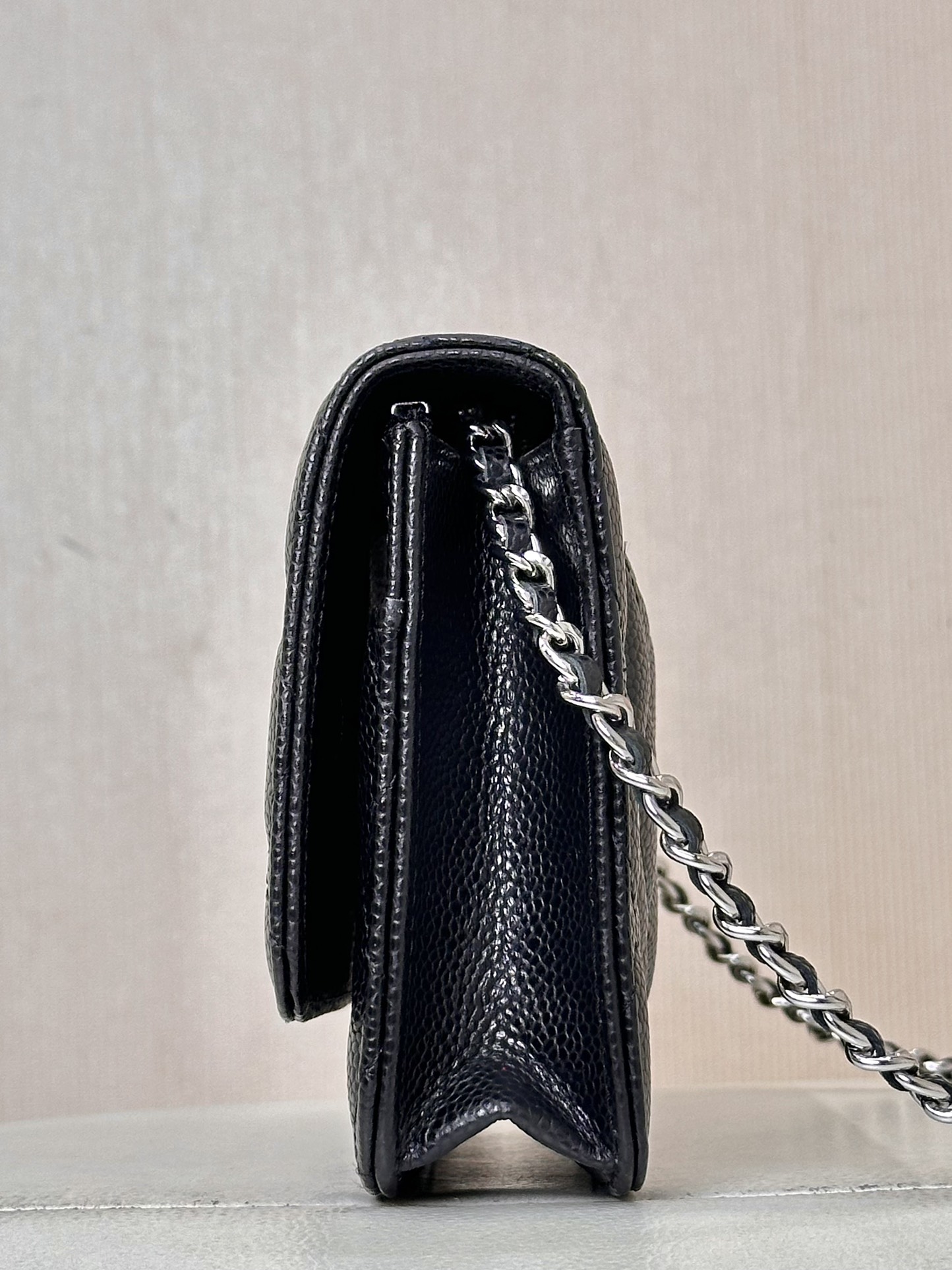 Ch@nel Wallet On Chain-Silver Hardware-19*12*3.5CM
