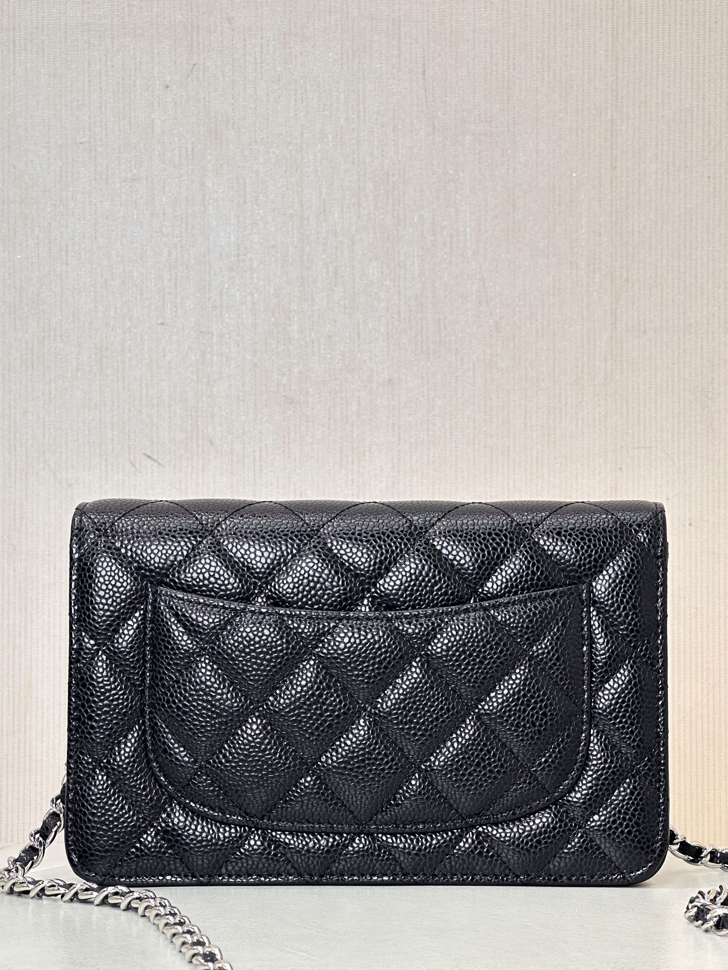 Ch@nel Wallet On Chain-Silver Hardware-19*12*3.5CM