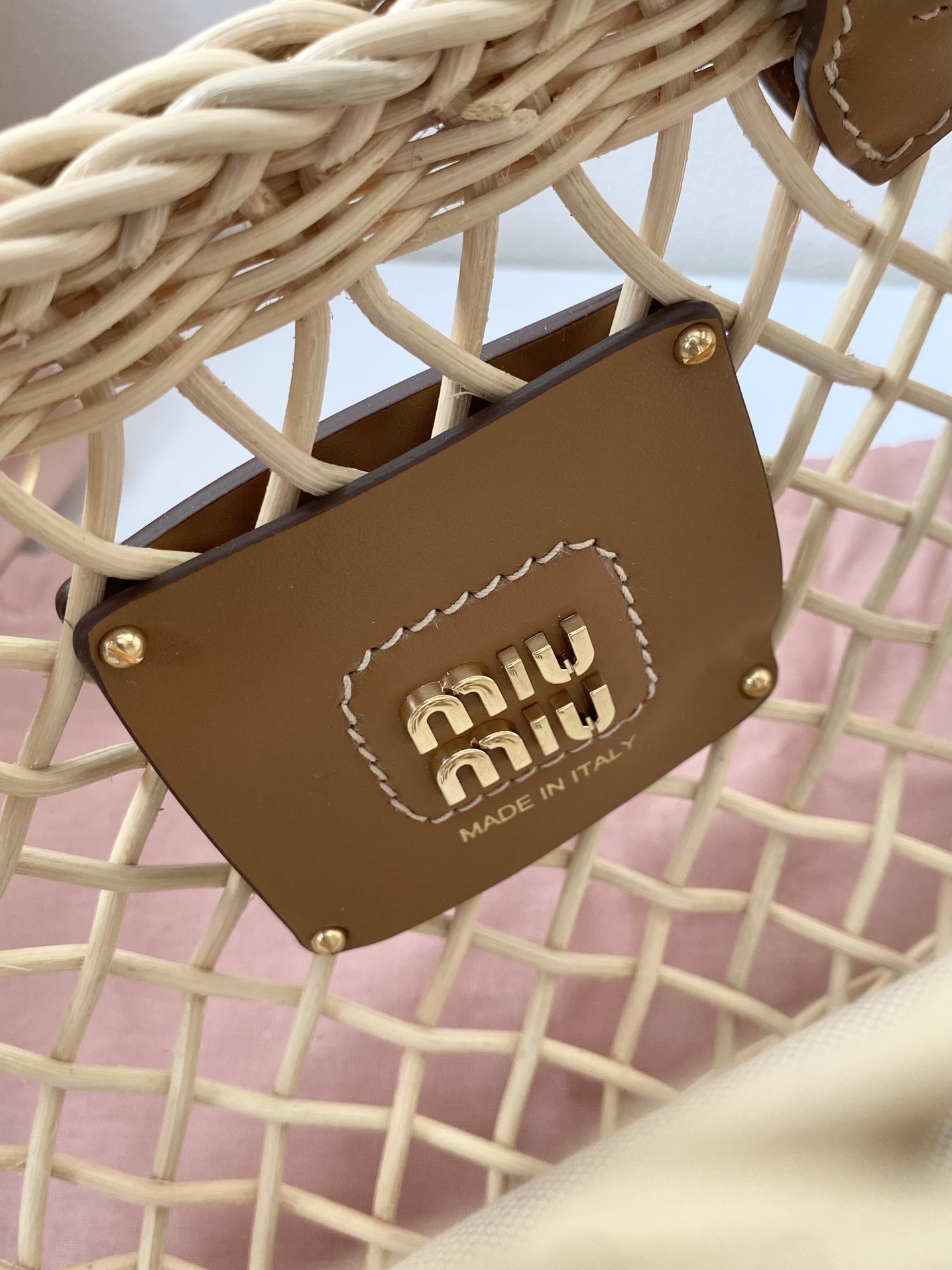 M*um*u bamboo woven bag-9×18×23.5cm