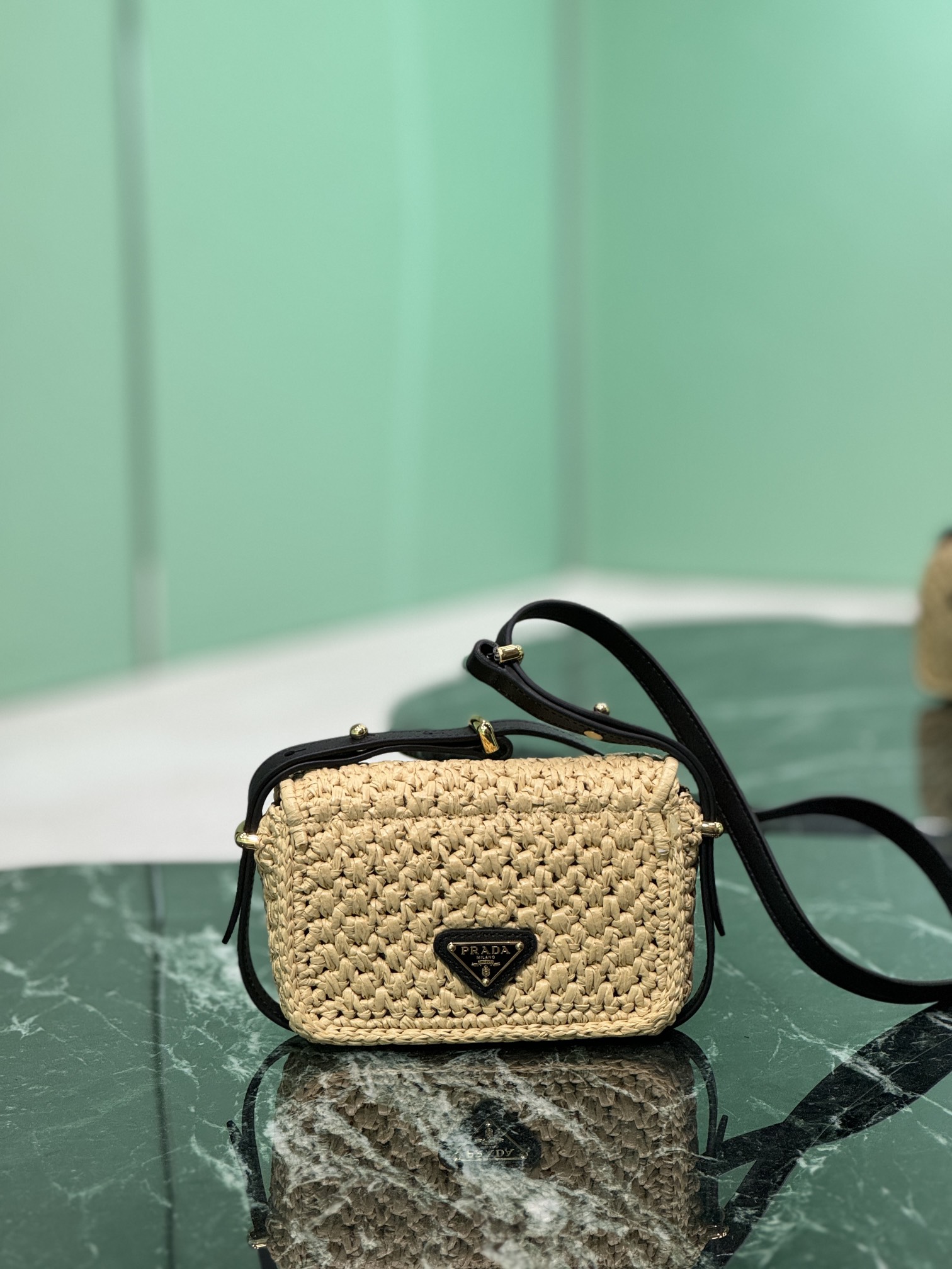 Pra*a woven bag-1bd362-6*12*6cm