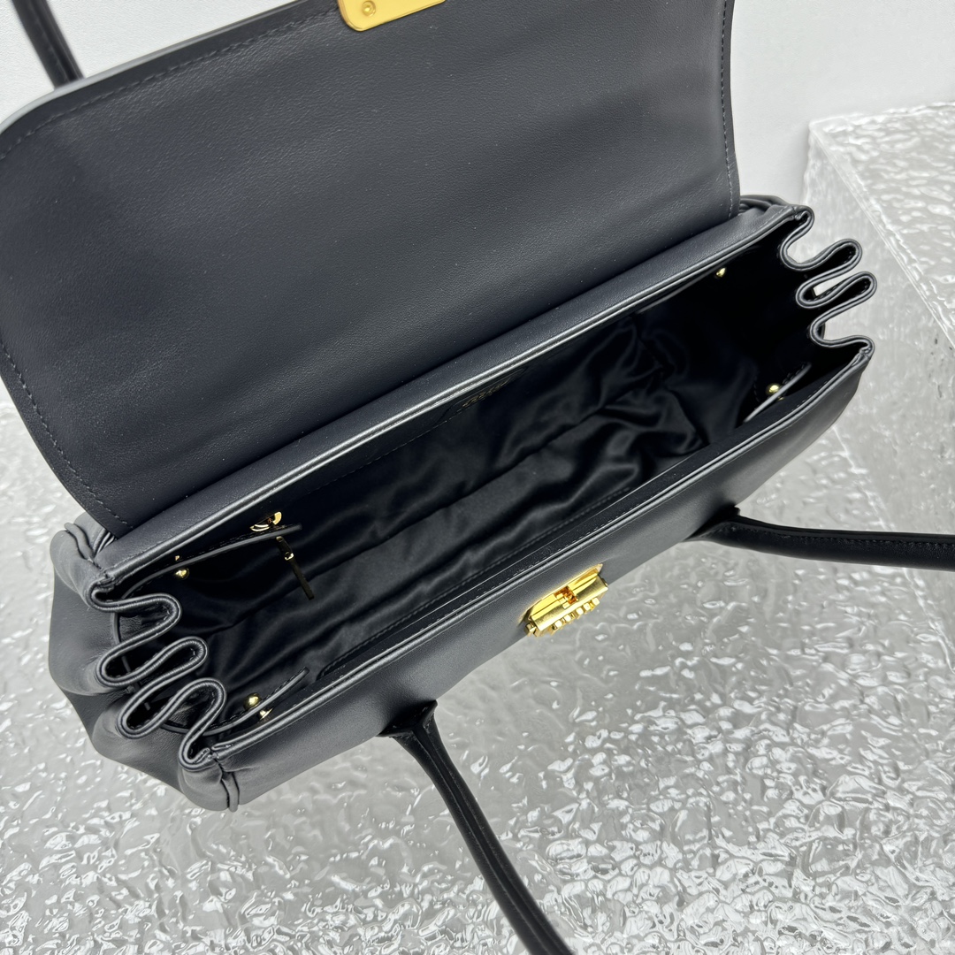 M1um1u leather shoulder bag -28.5*8*17cm