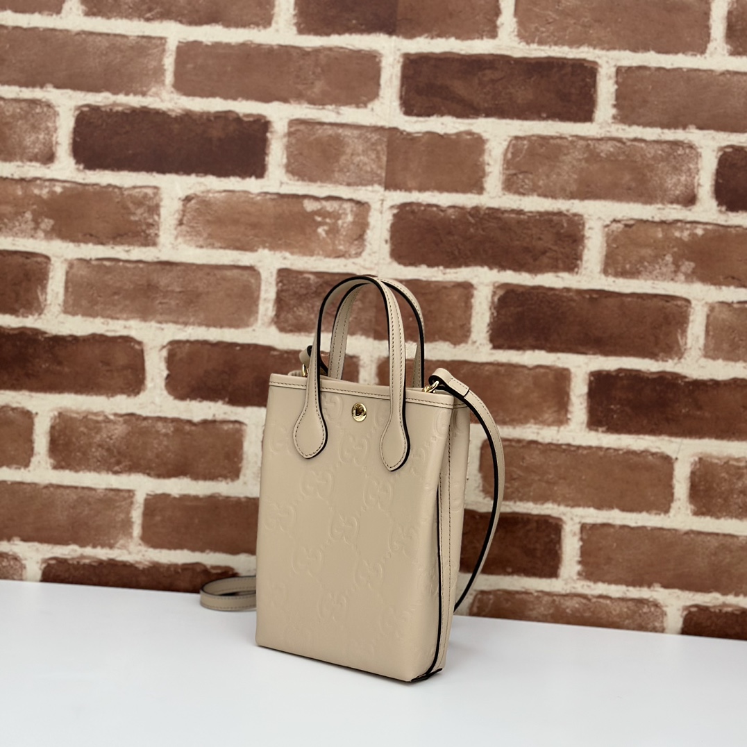 gvc*1 gg S*per mini bag with strap in beige gg leather -20*13*2.5cm