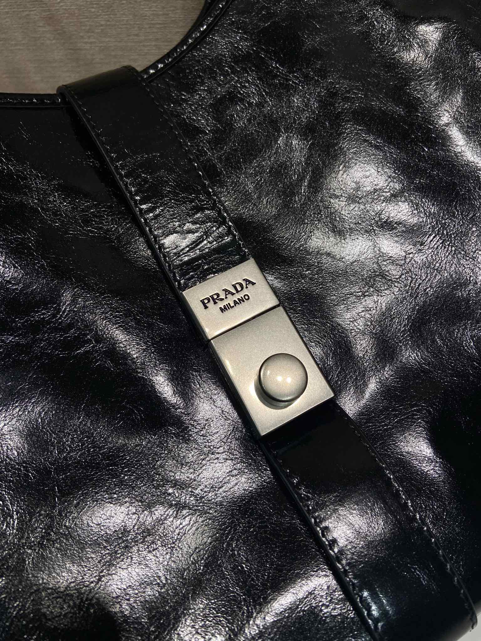 Pra*a leather tote bag-1bg570-39*24.5*14cm