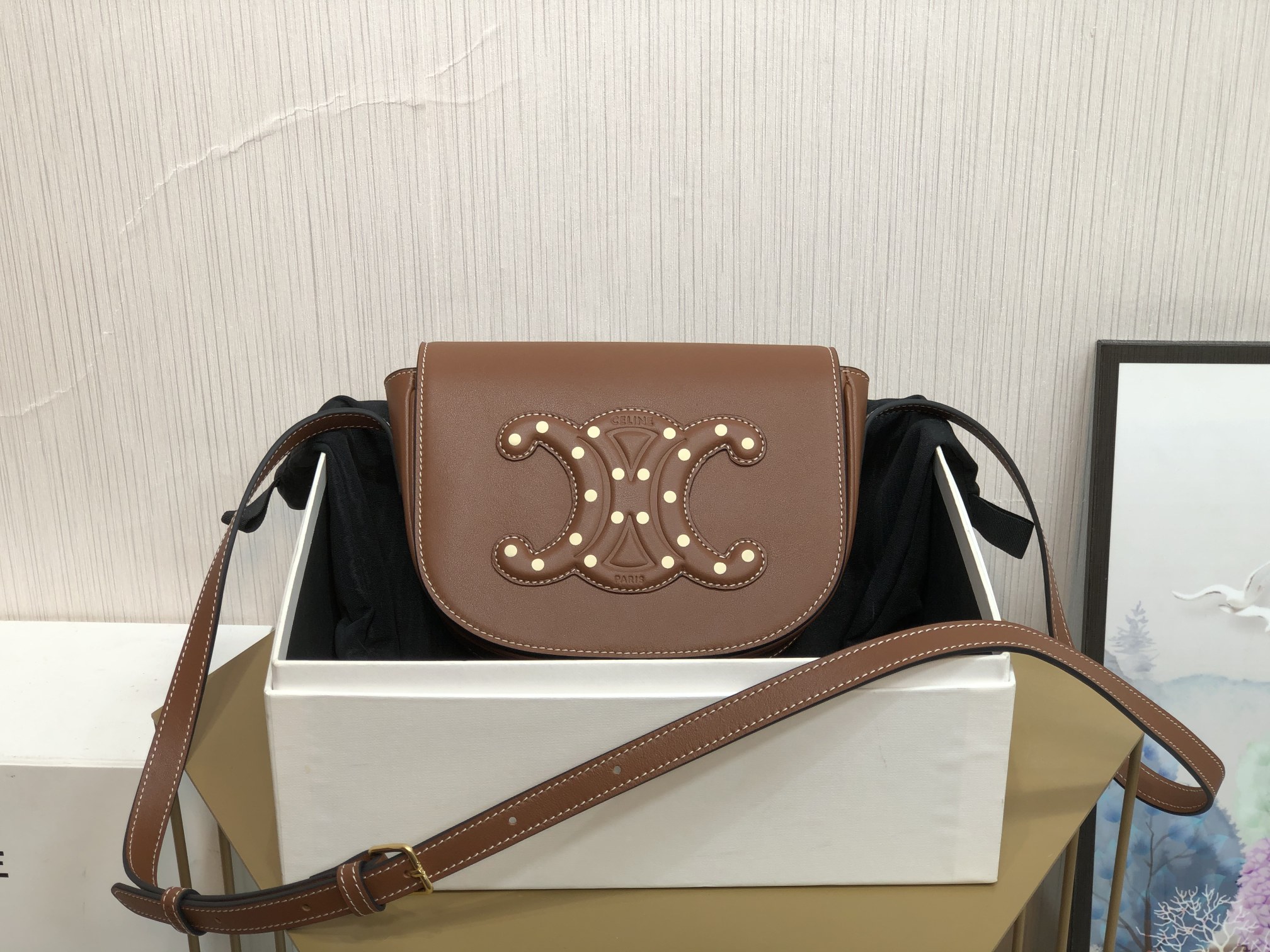 Ce**e cuir triomphe bag-18.5*15*7cm
