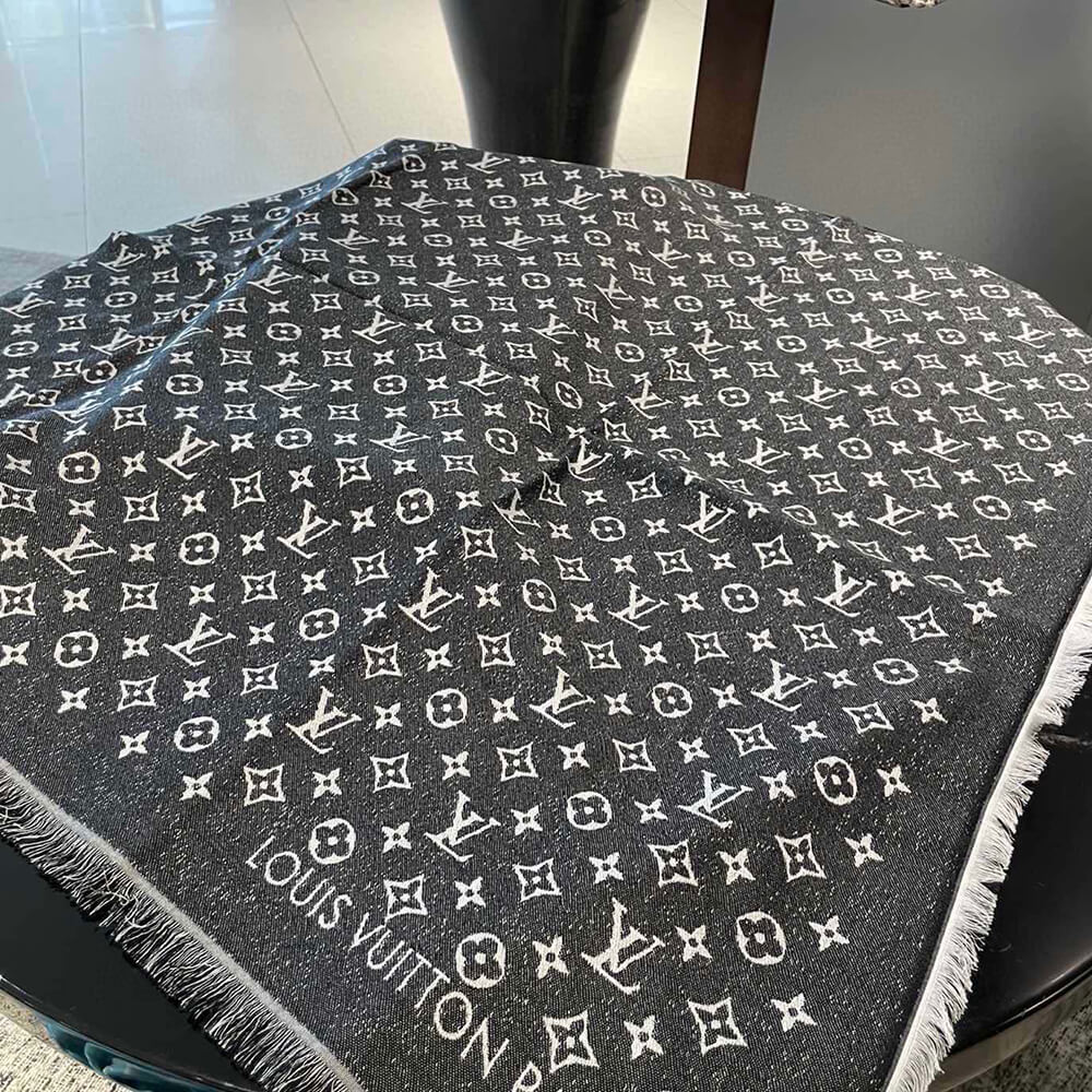 LV Monogram Jacquard Denim Shawl