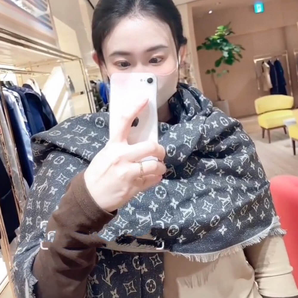 LV Monogram Jacquard Denim Shawl